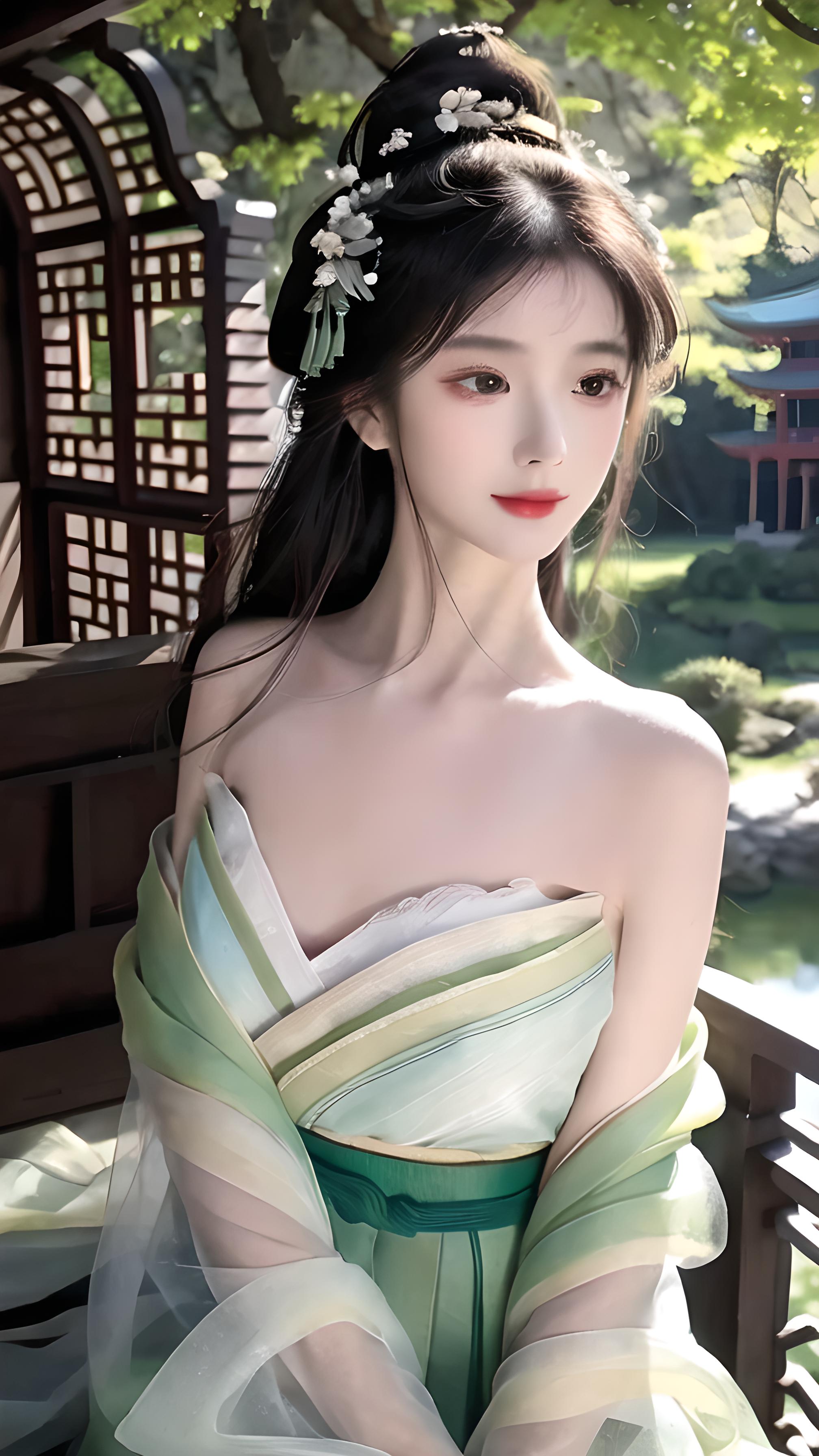 绿色汉服