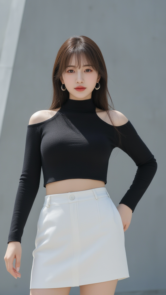 白色短裙女孩
