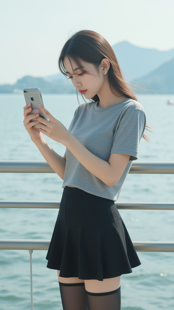 黑色短裙女孩