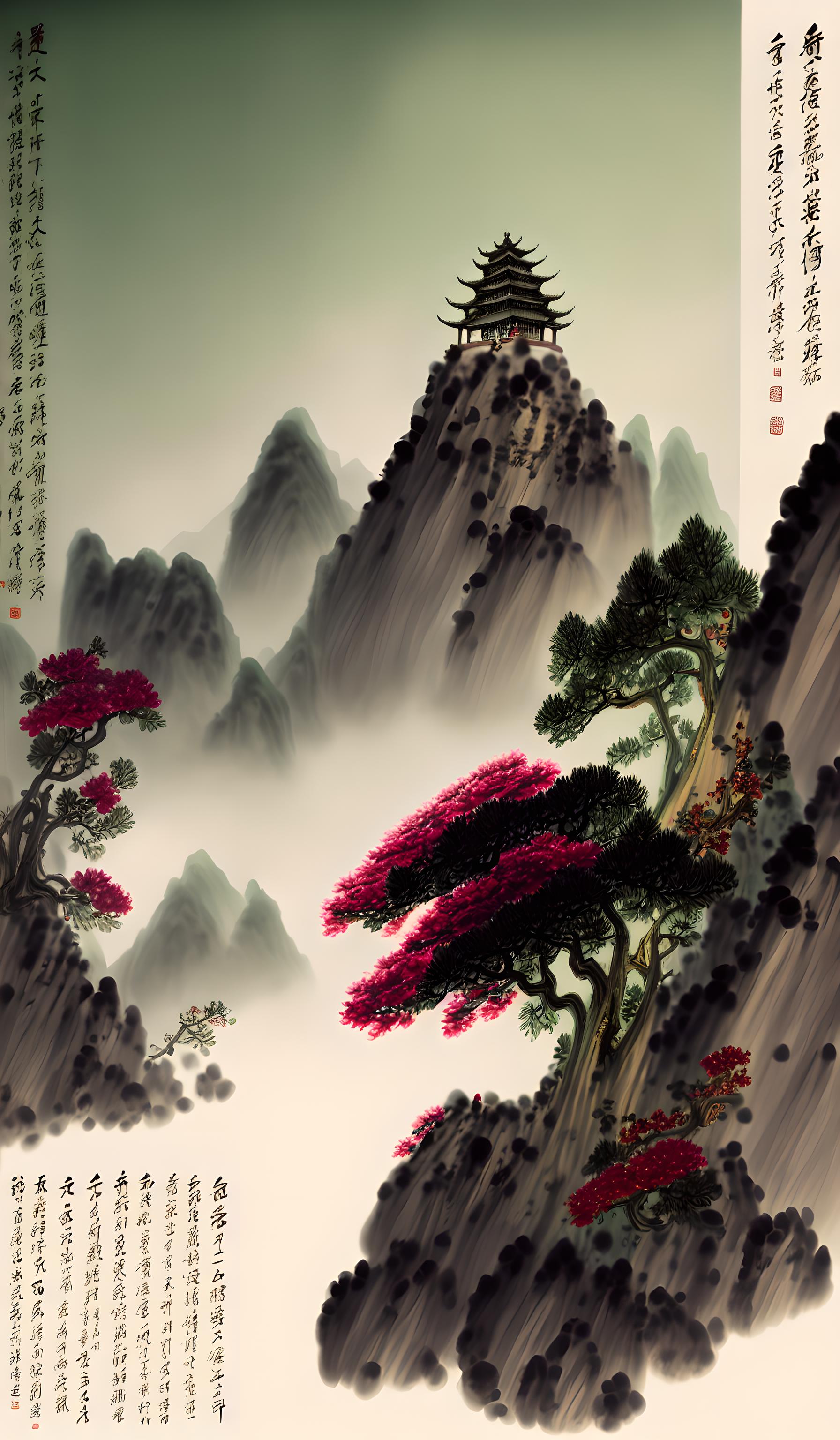 中国传统山水《老君山》