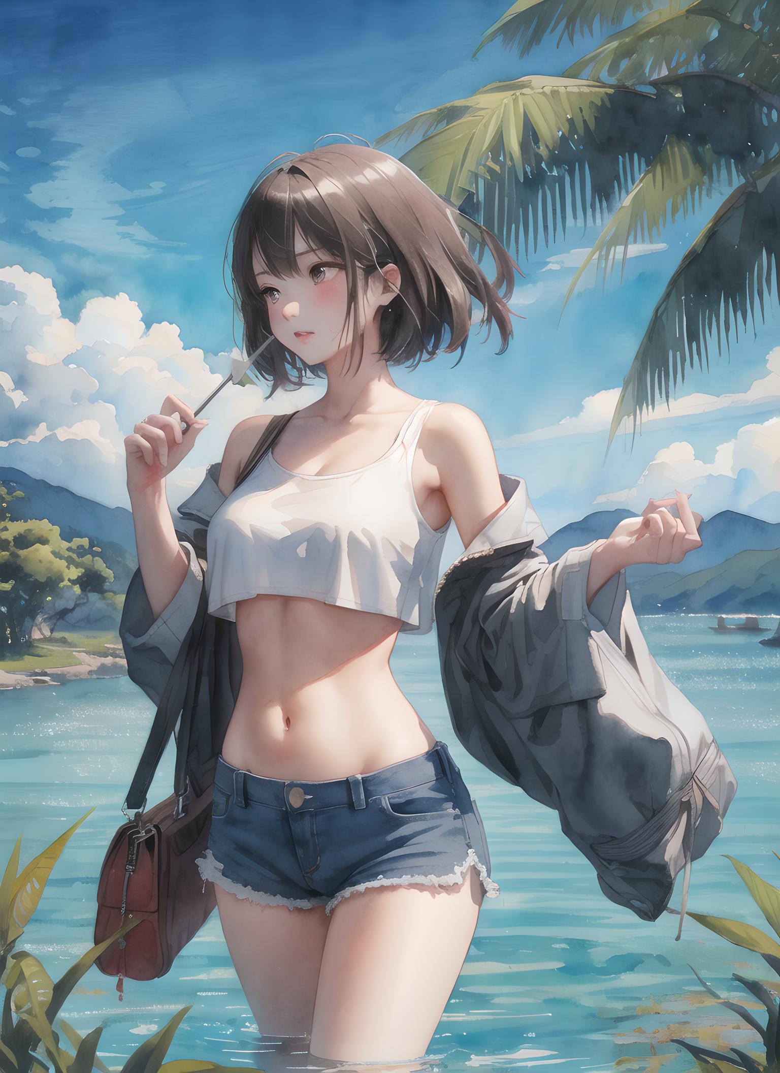 海滩少女