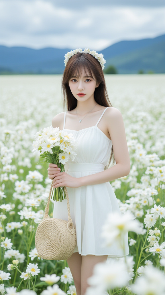 小雏菊花海女孩