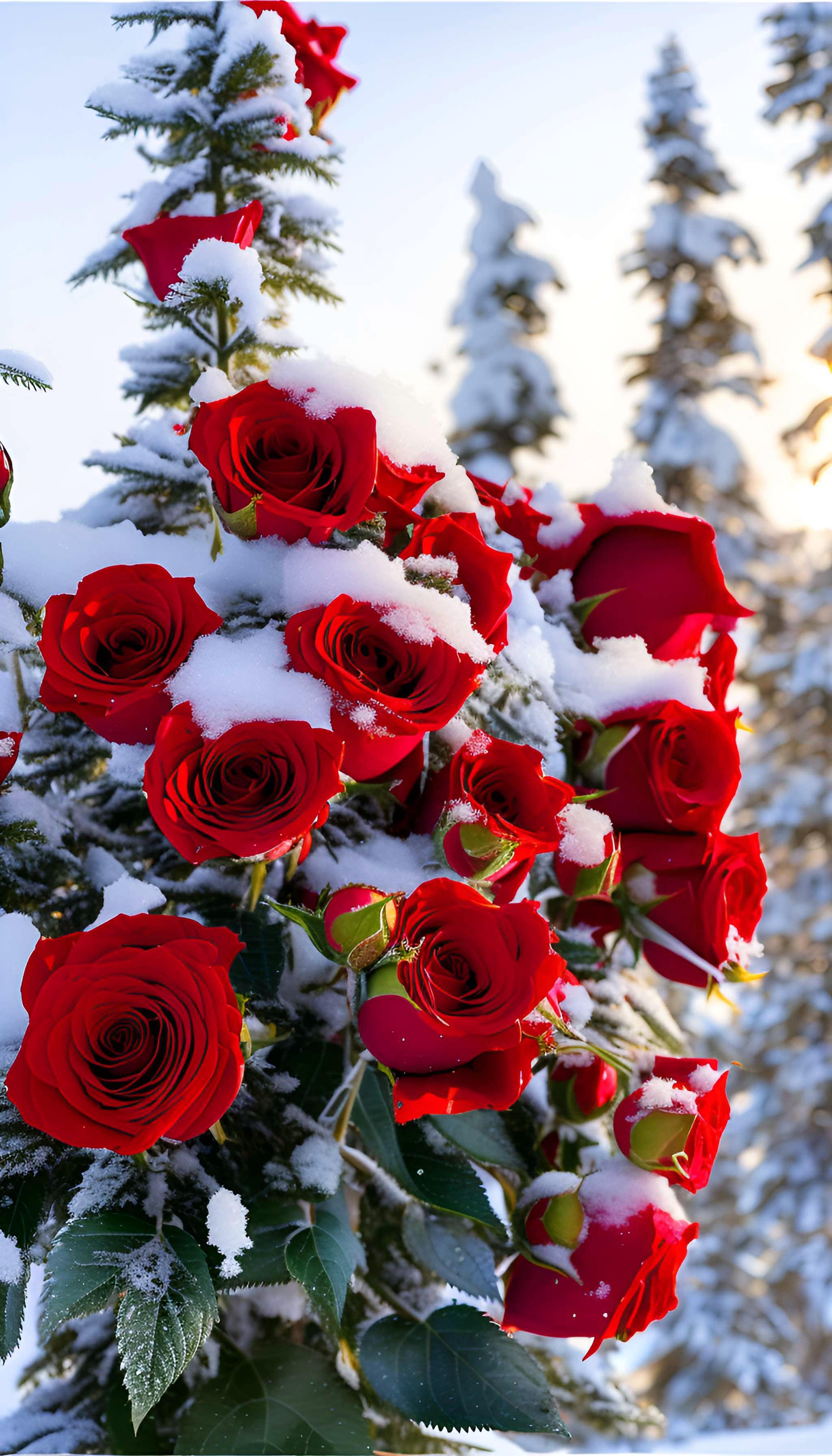 冰雪玫瑰花