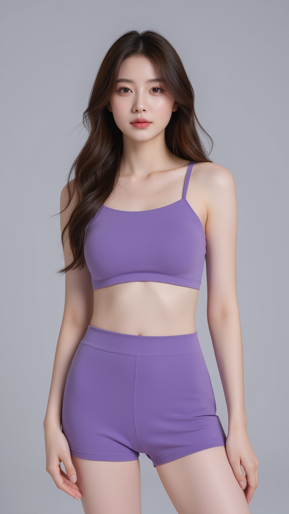 紫色瑜伽服女孩