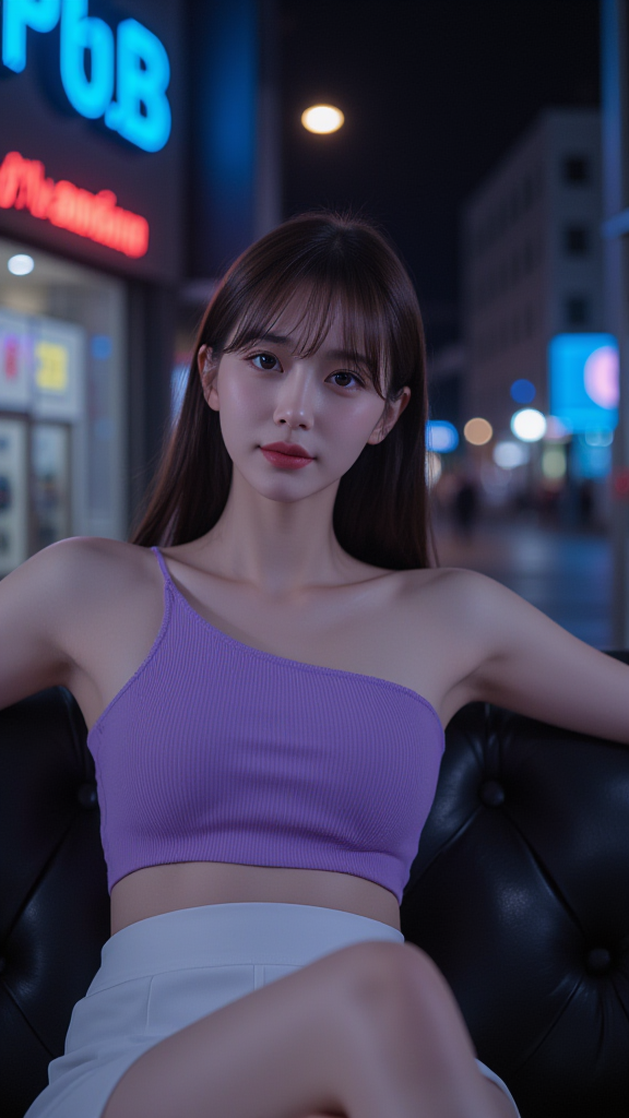 夜色下的女孩