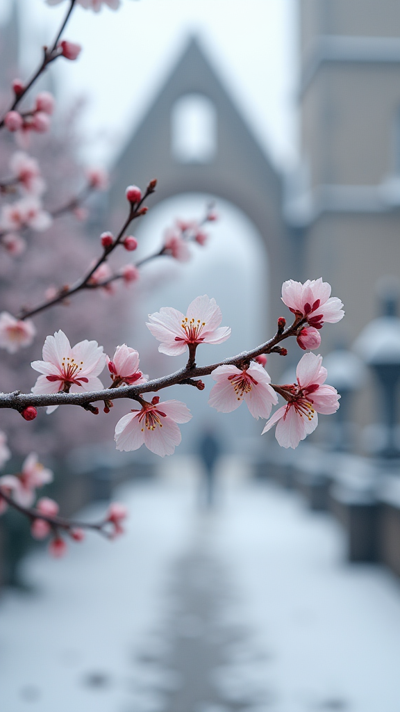 冬季的海棠花