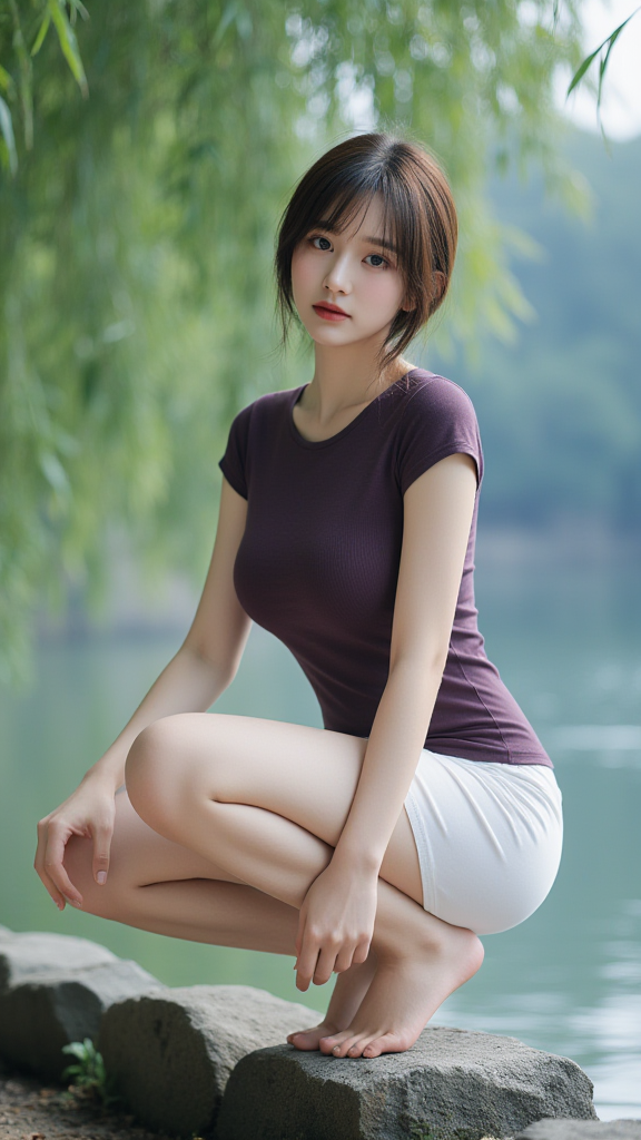 湖边女孩