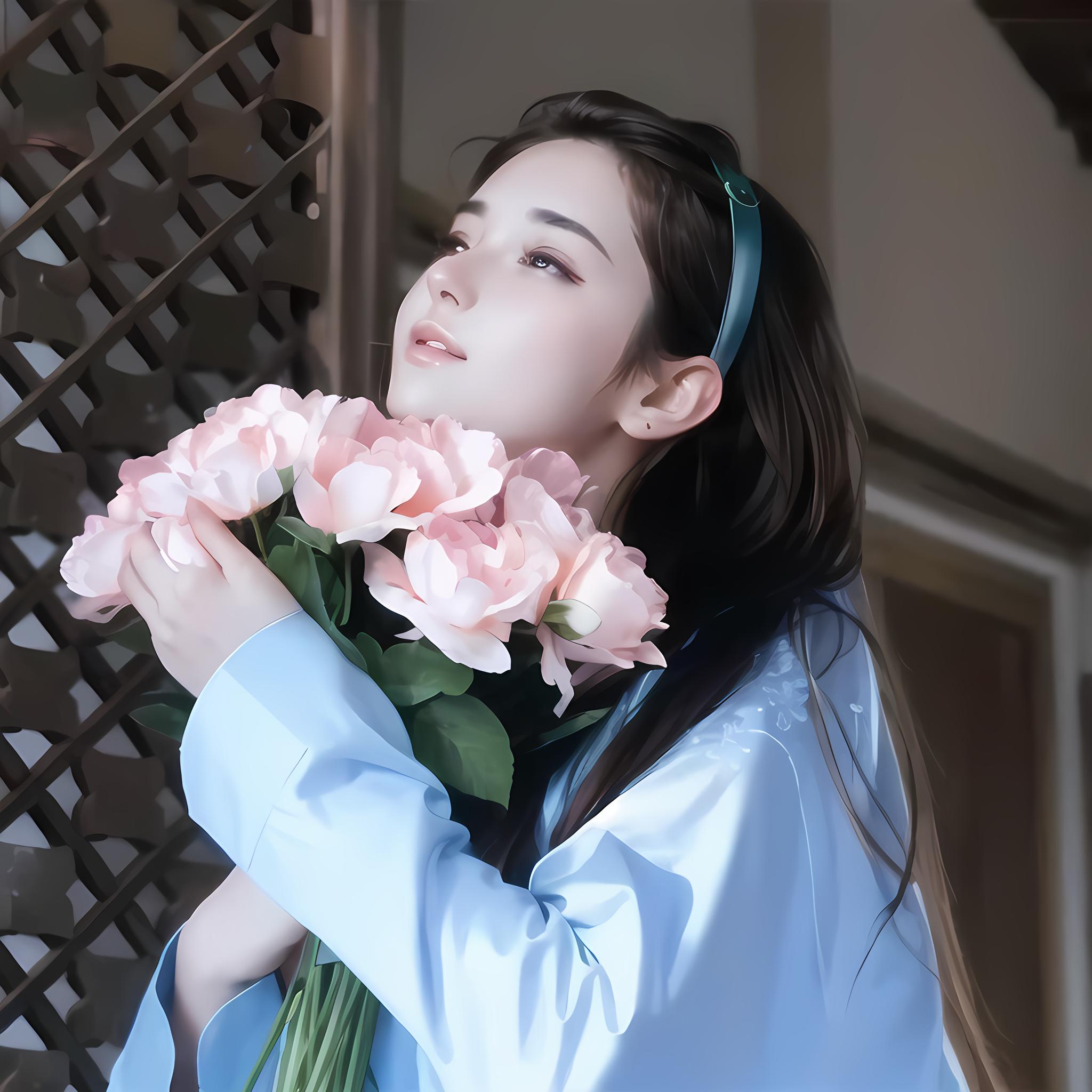 捧花美女