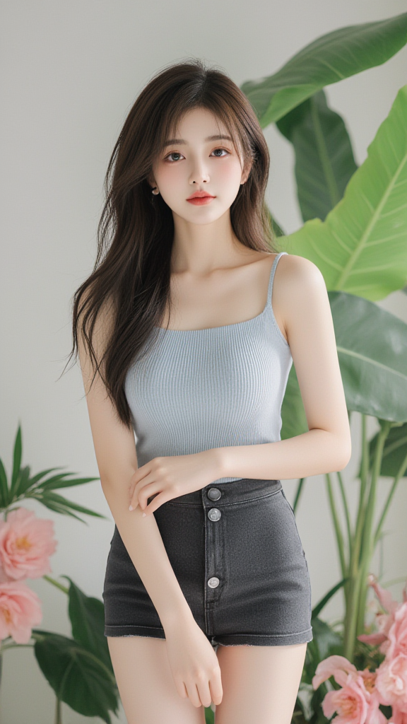 牛仔短裤女孩
