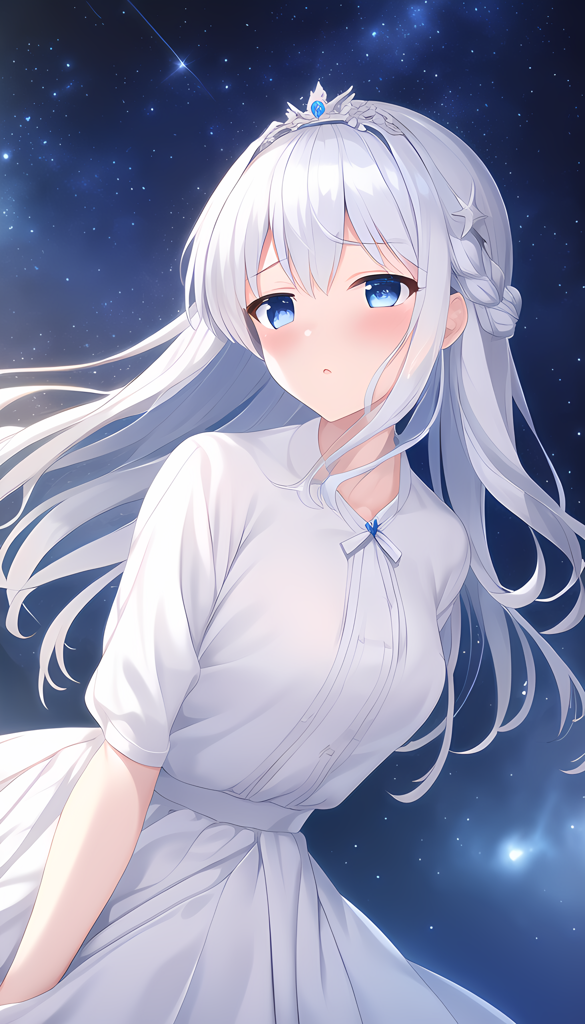 星空下的少女