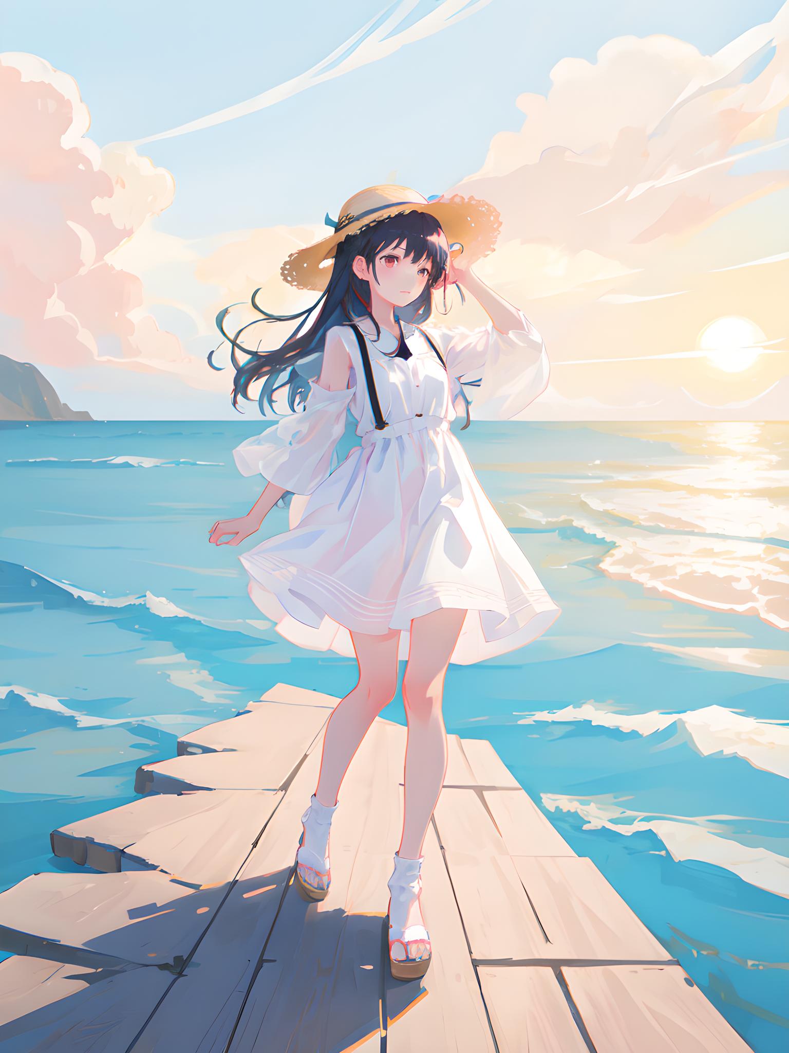 海滩少女