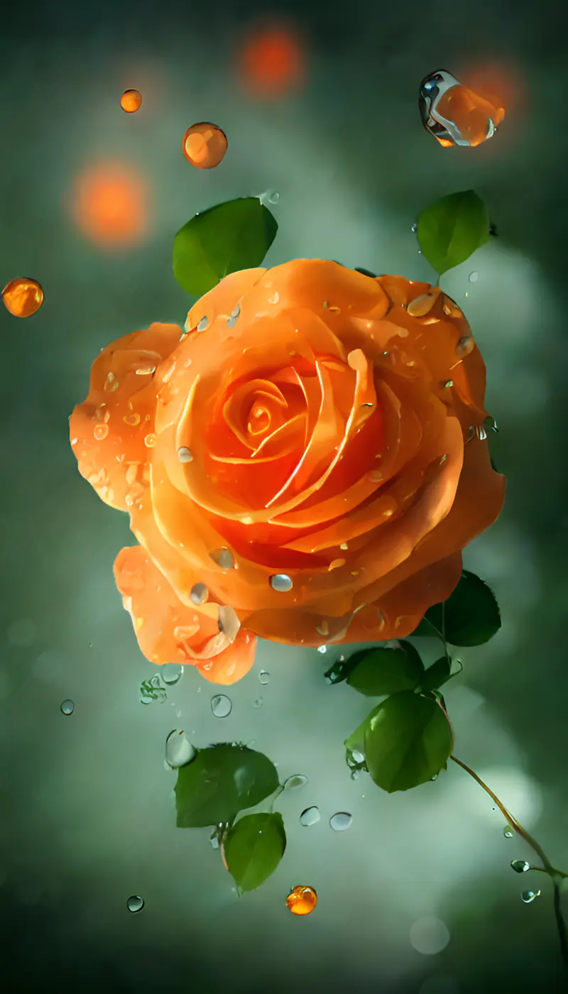 桔黄色的玫瑰花