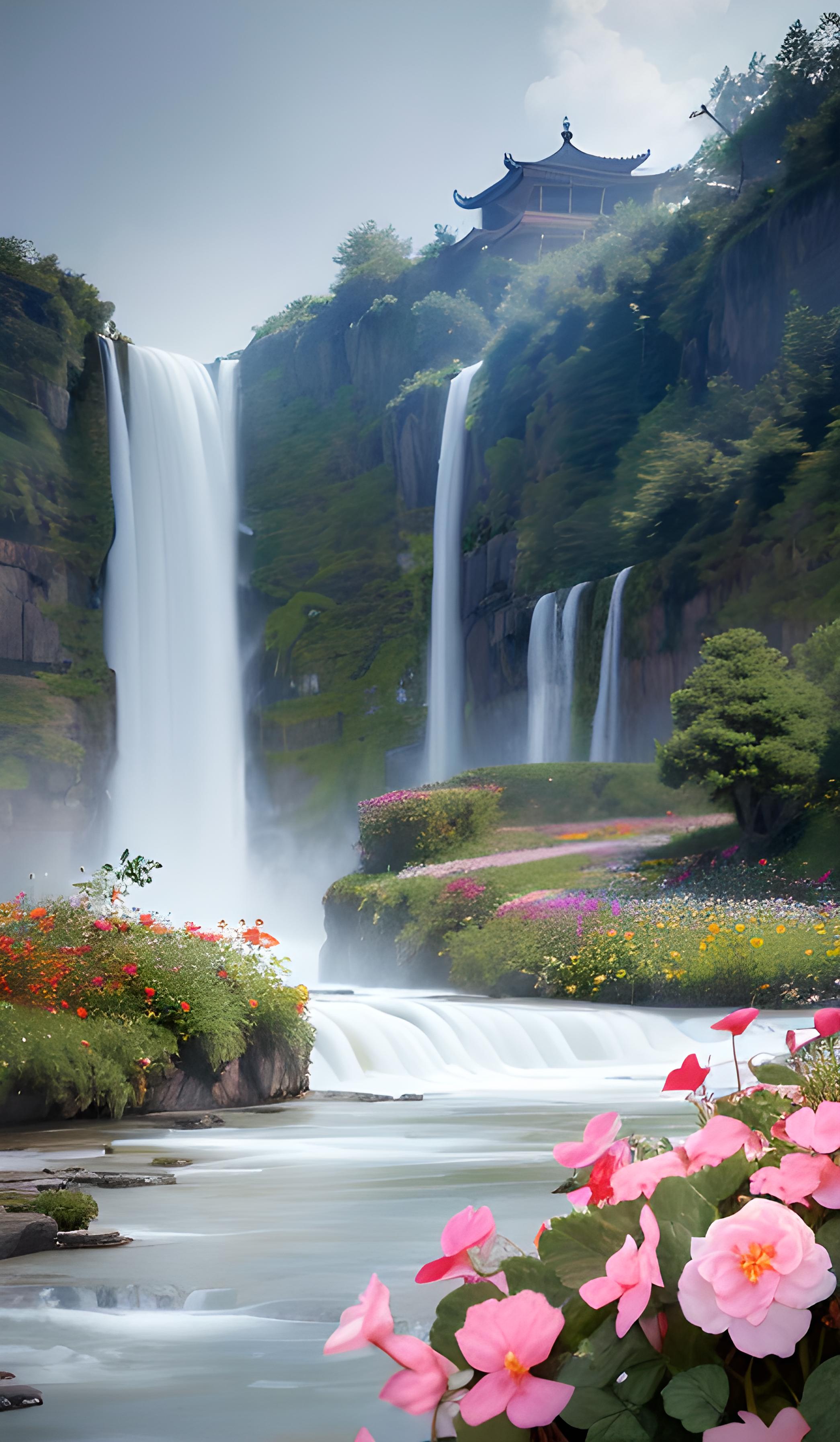 高山飞瀑