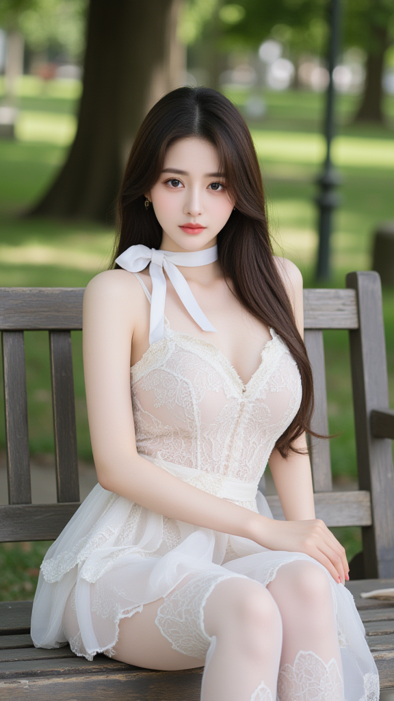 蕾丝短裙女孩