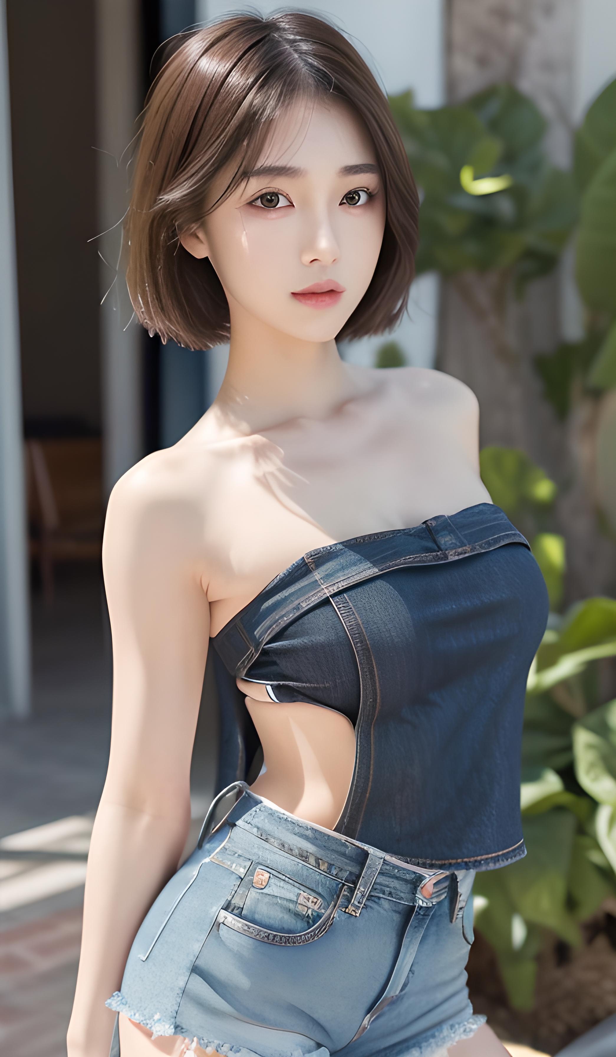 牛仔短裤美女