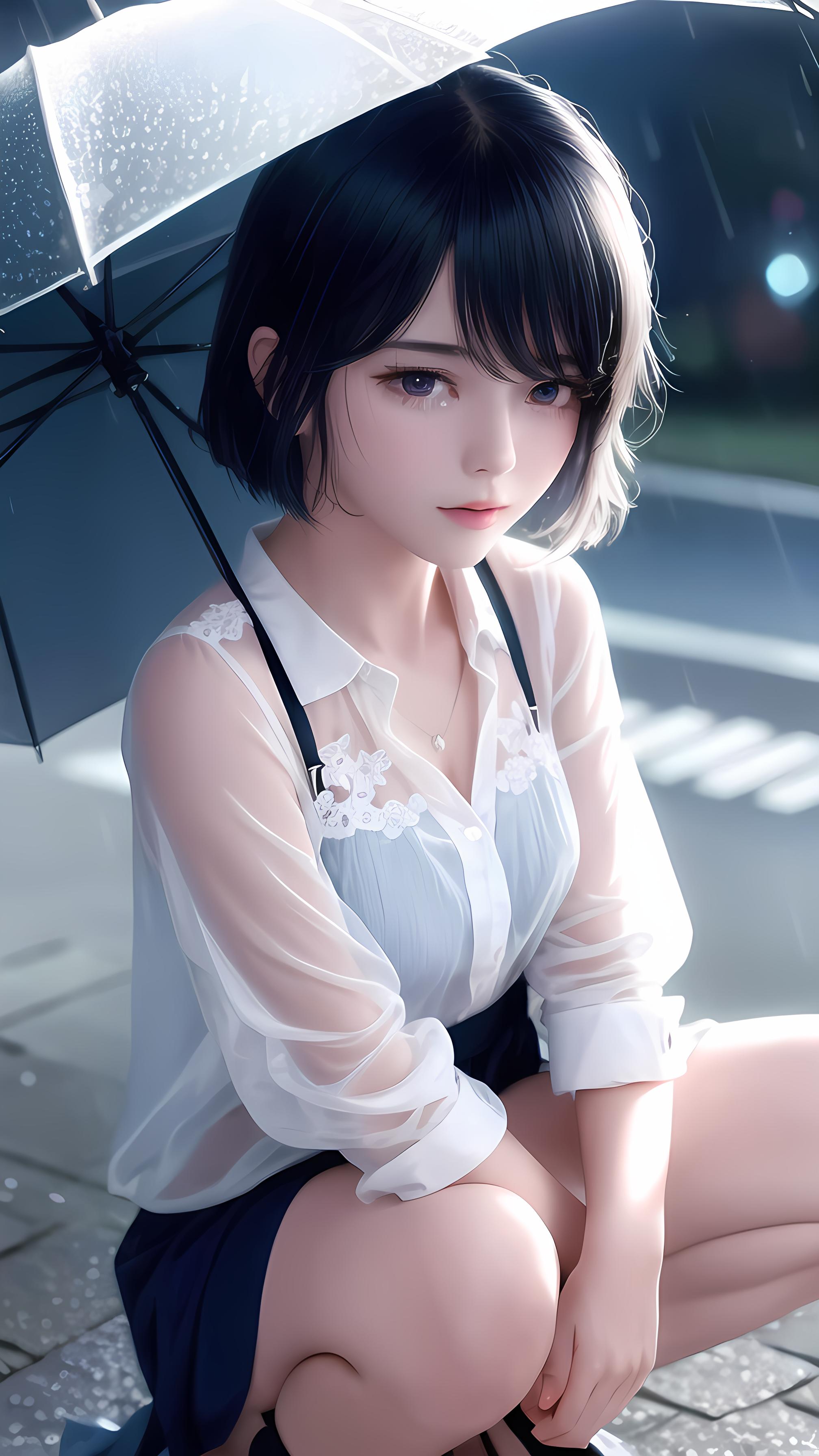 淋雨的女孩