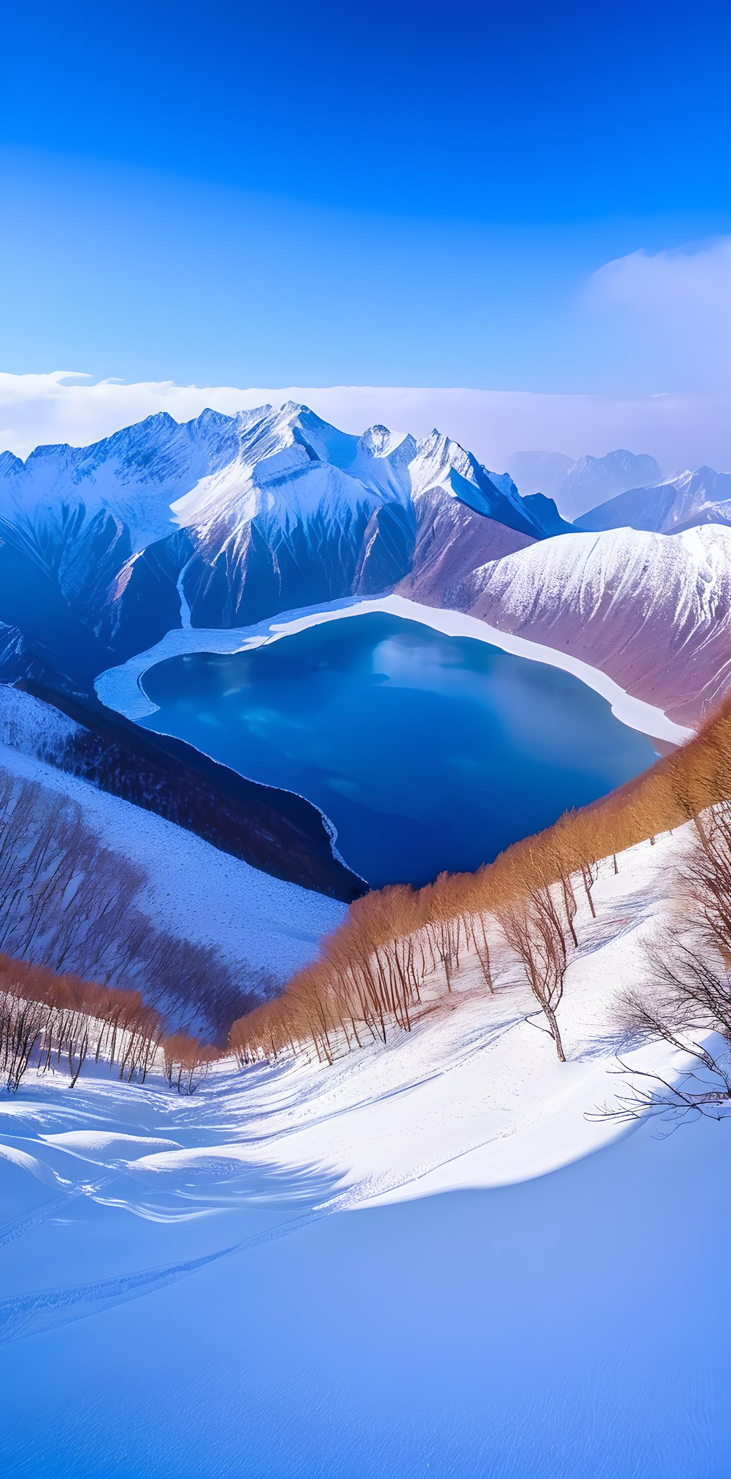 天池雪景