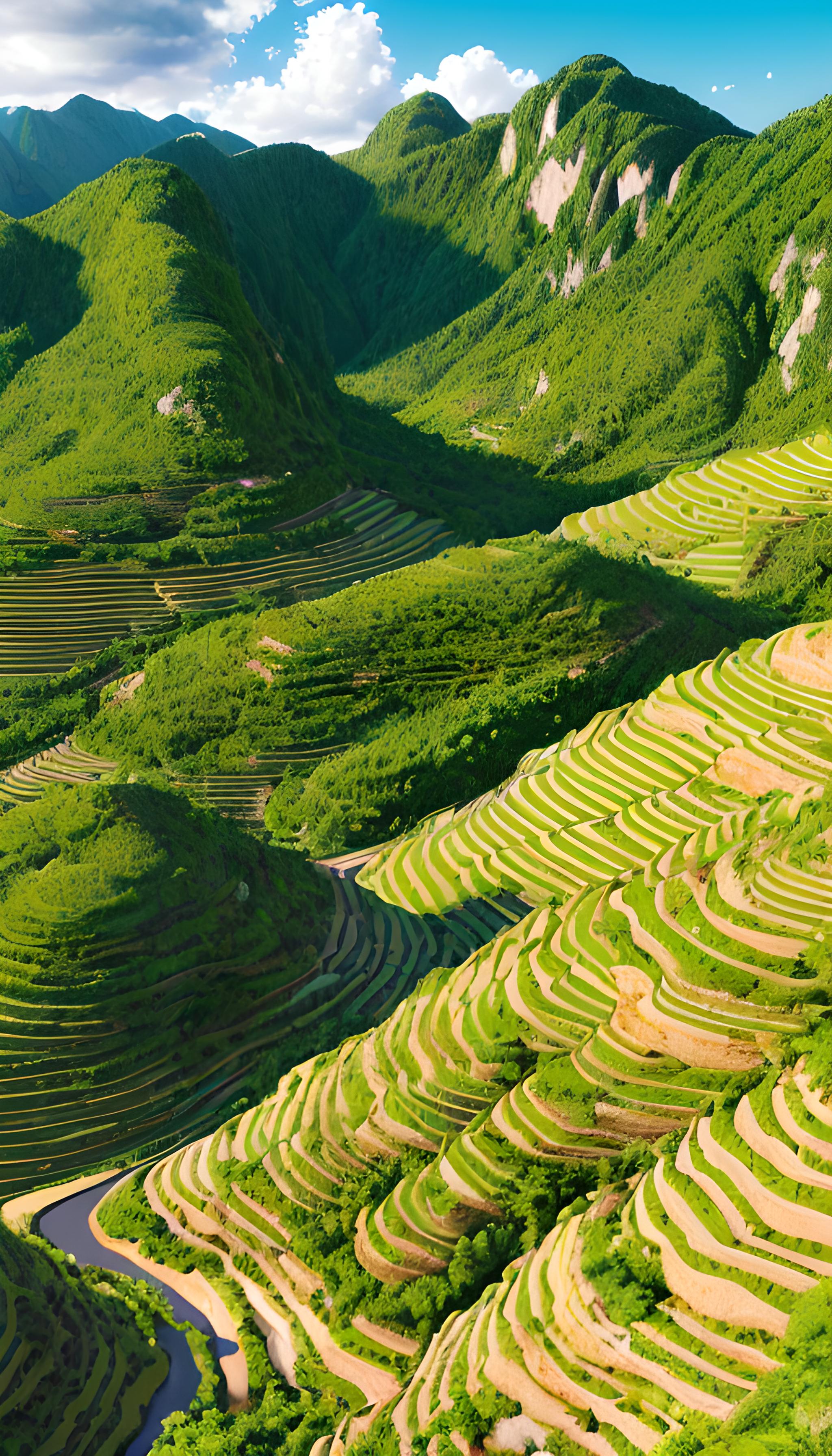 梯田，大山