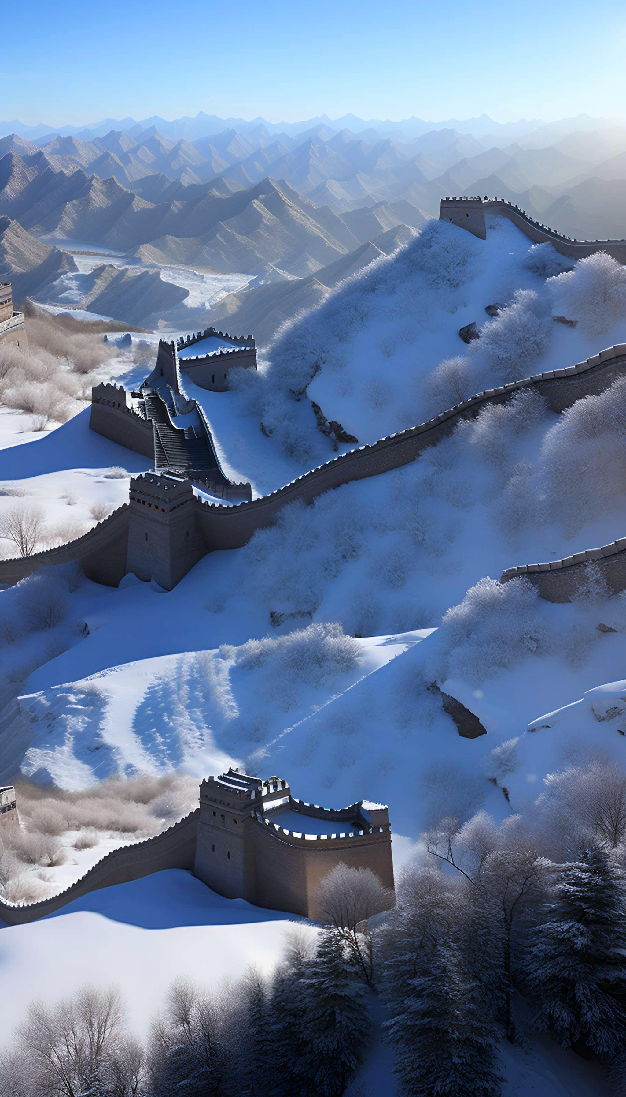 长城雪星景