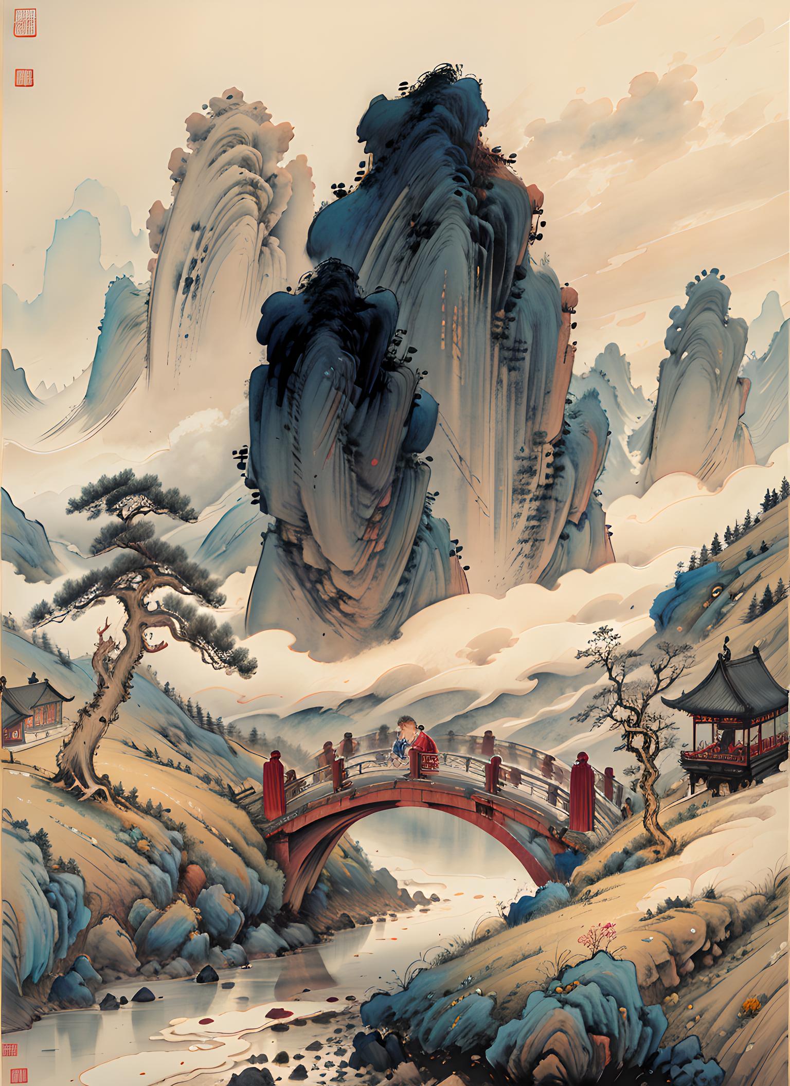 工笔山水