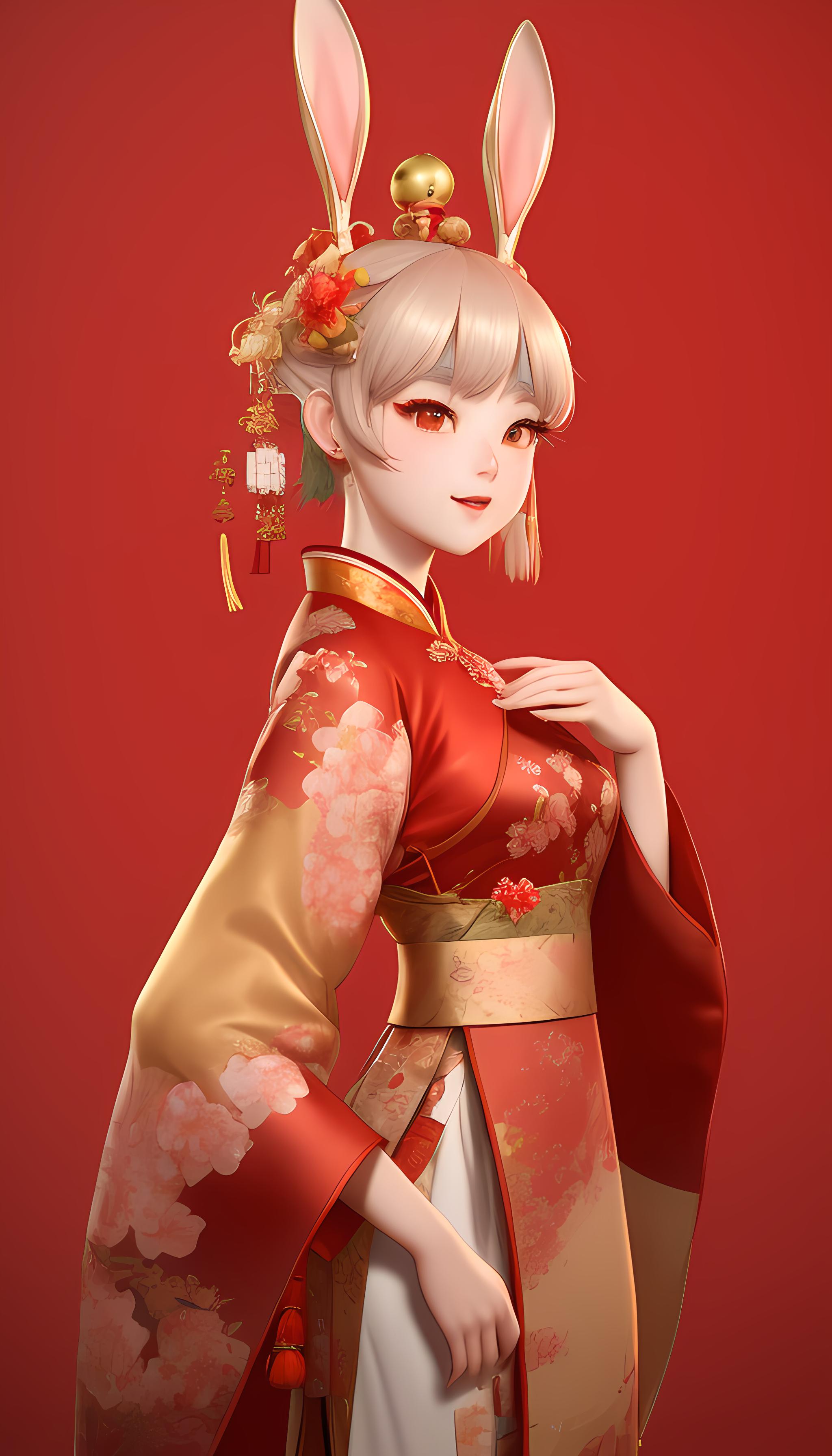 新年汉服兔