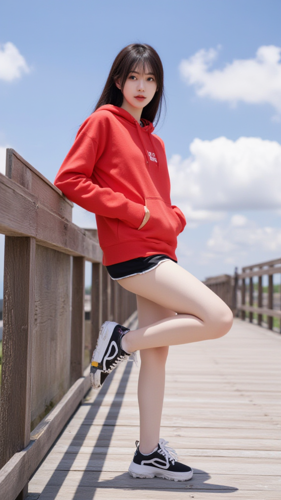 红色卫衣女孩