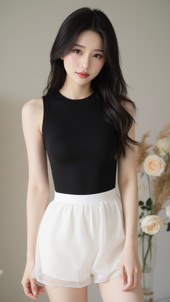 黑色背心女孩