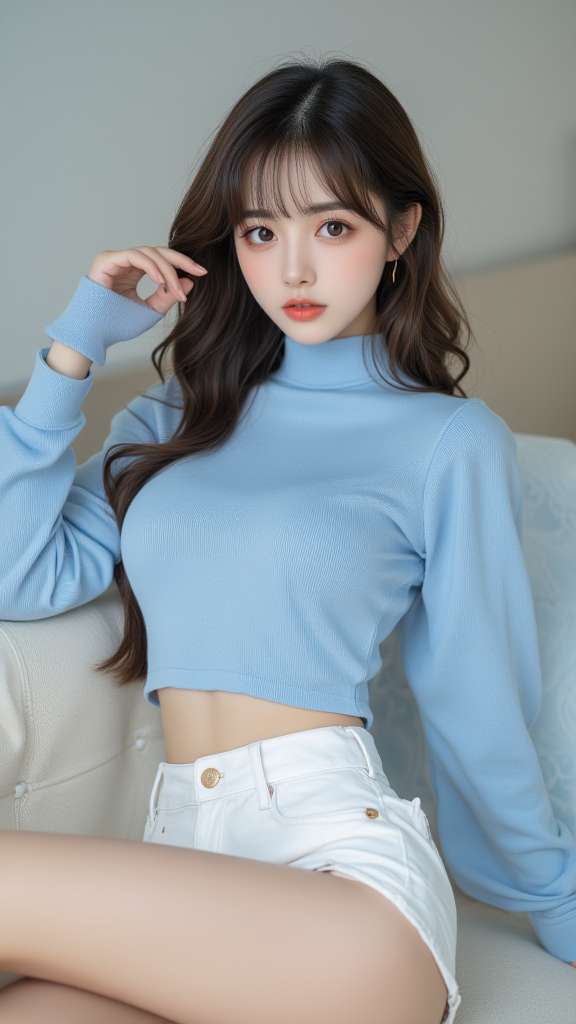 白色短裤女孩