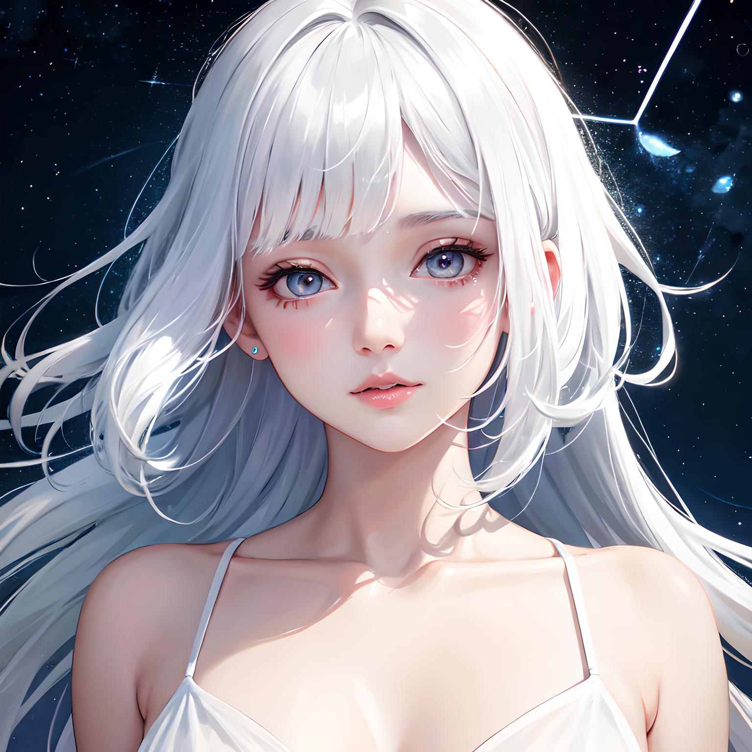 星空下的少女