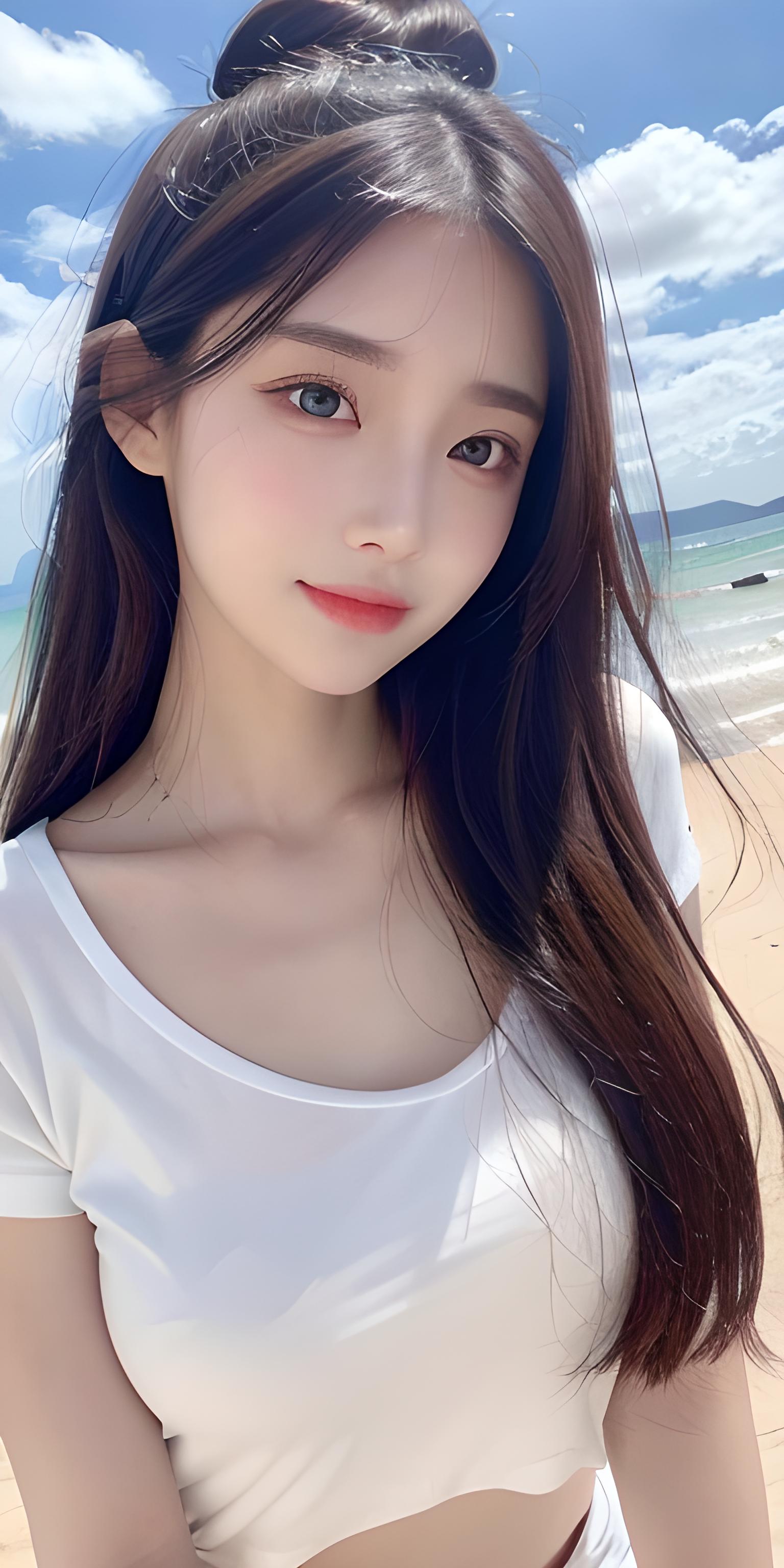 海边休闲少女