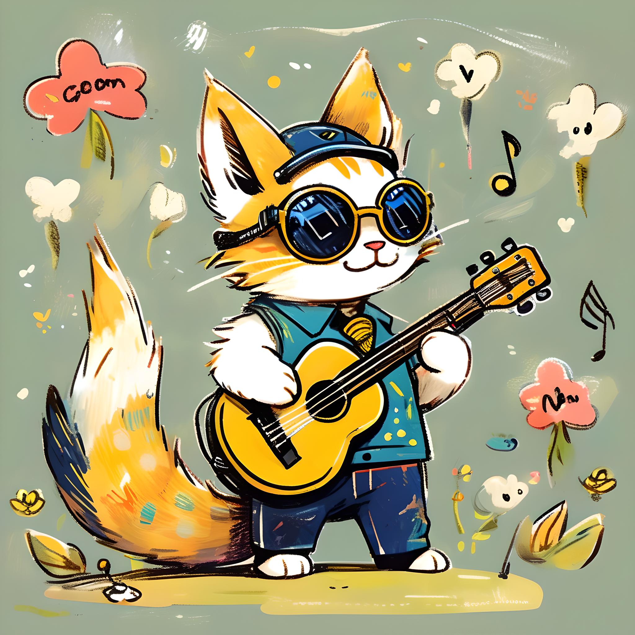 小猫弹吉他