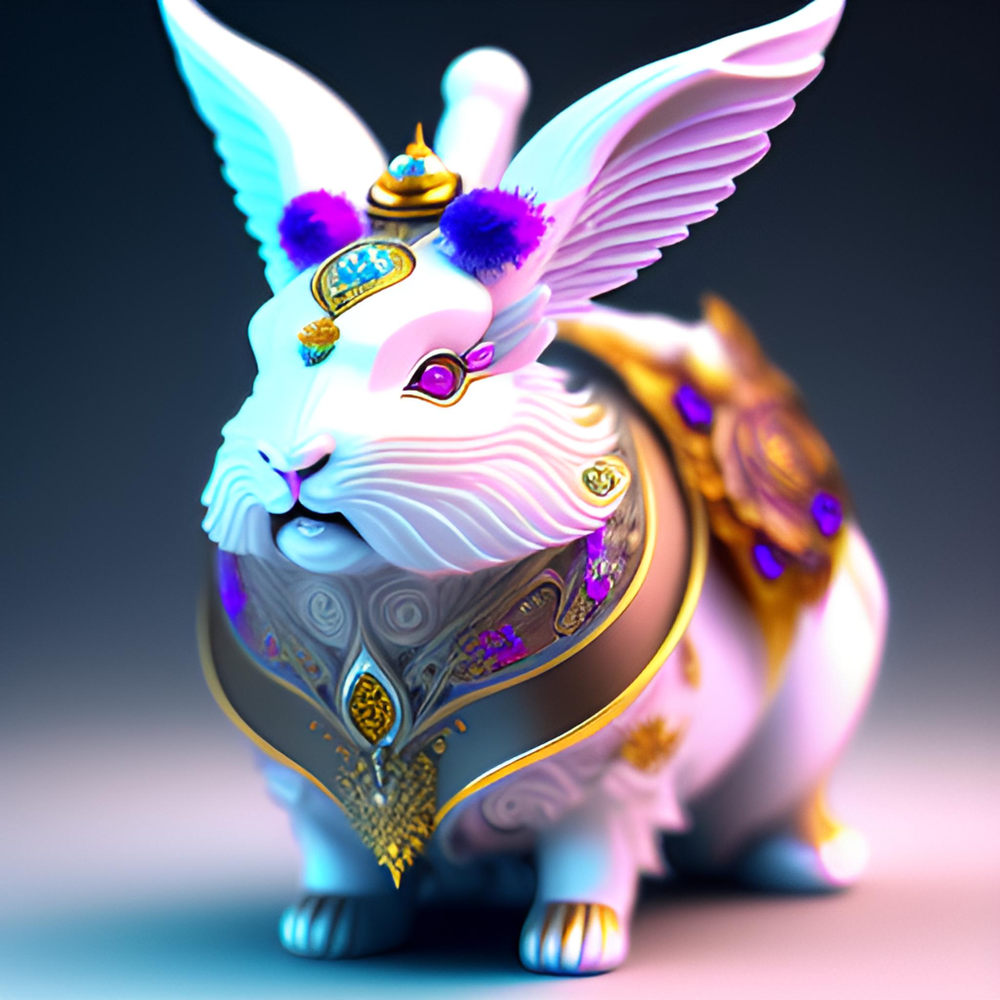 白瓷宝石兔