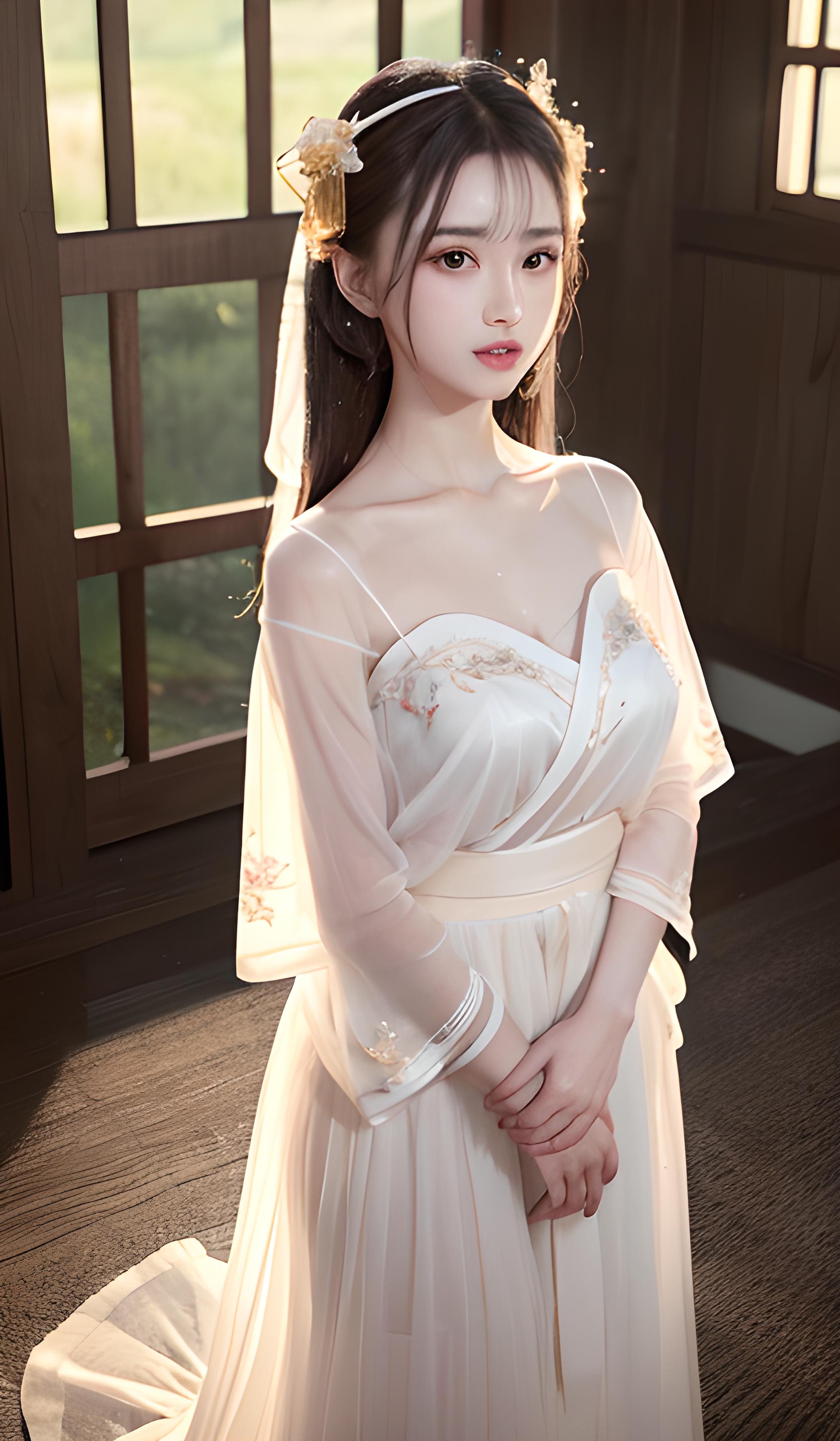 白衣服美女