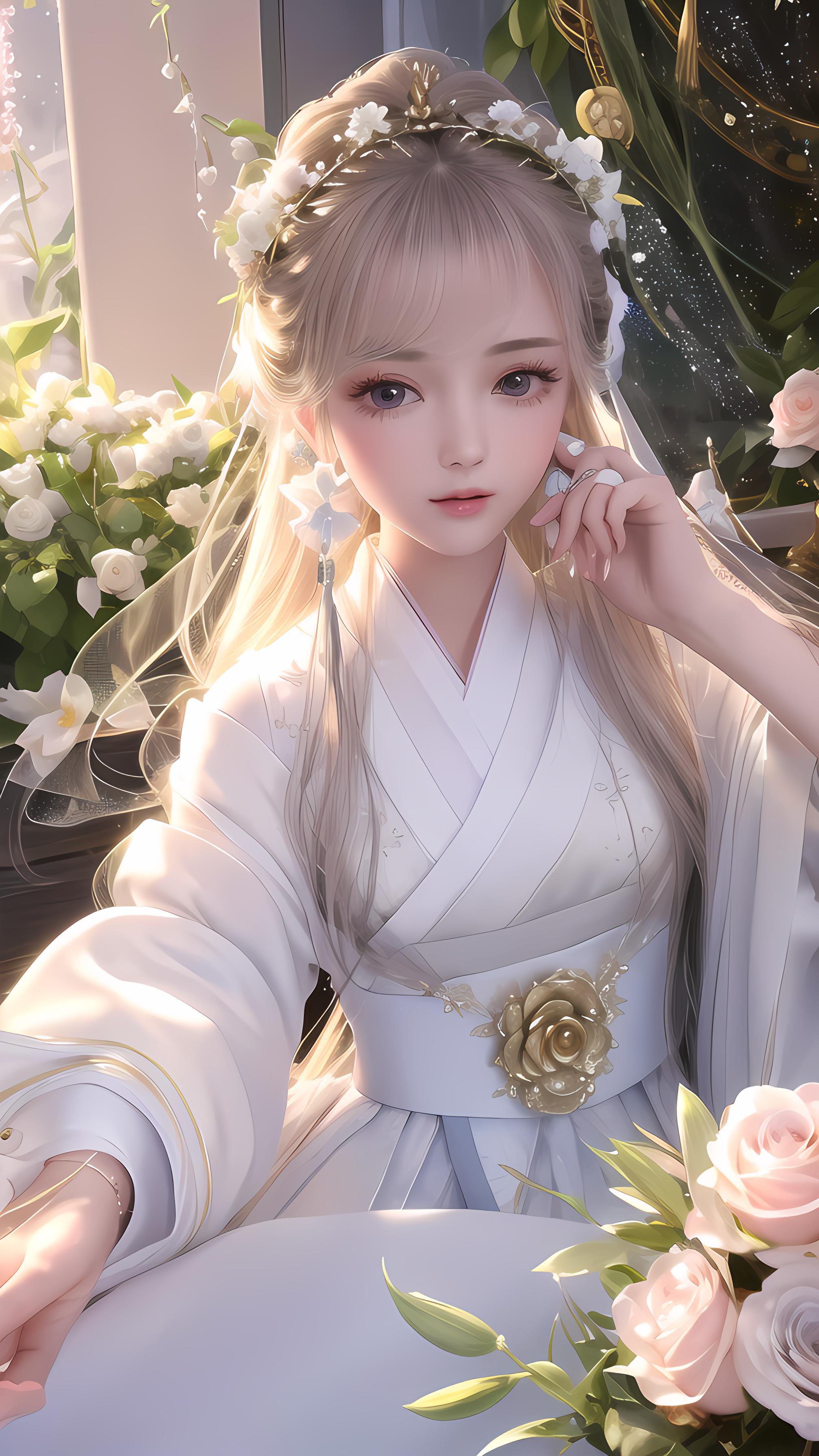 鲜花与少女