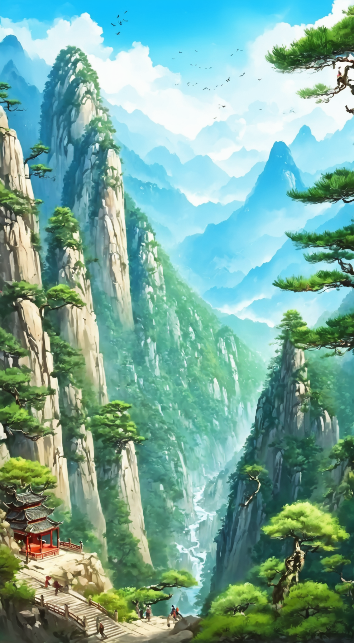 油画风中式山水画