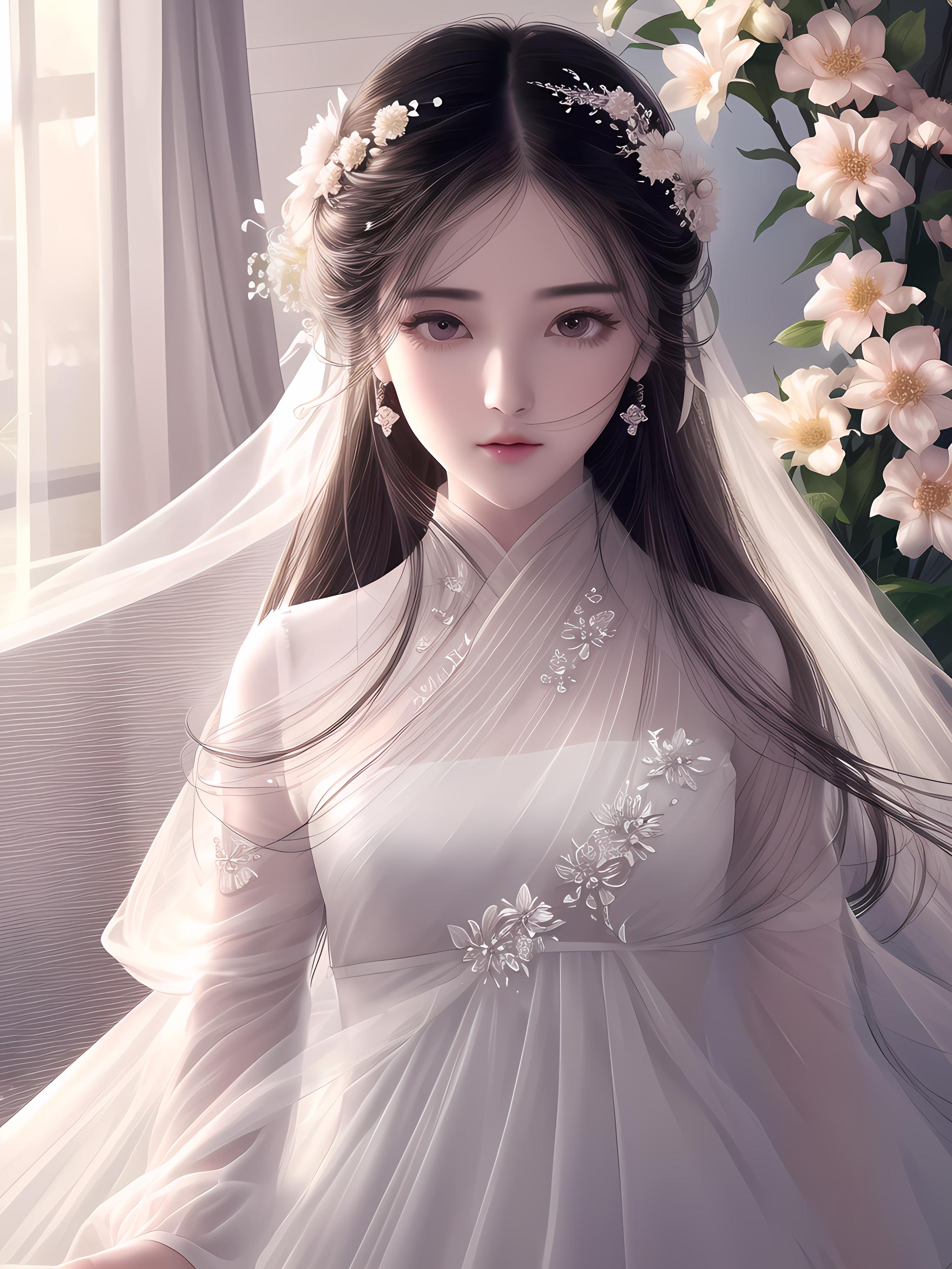 花与少女——白（国风）