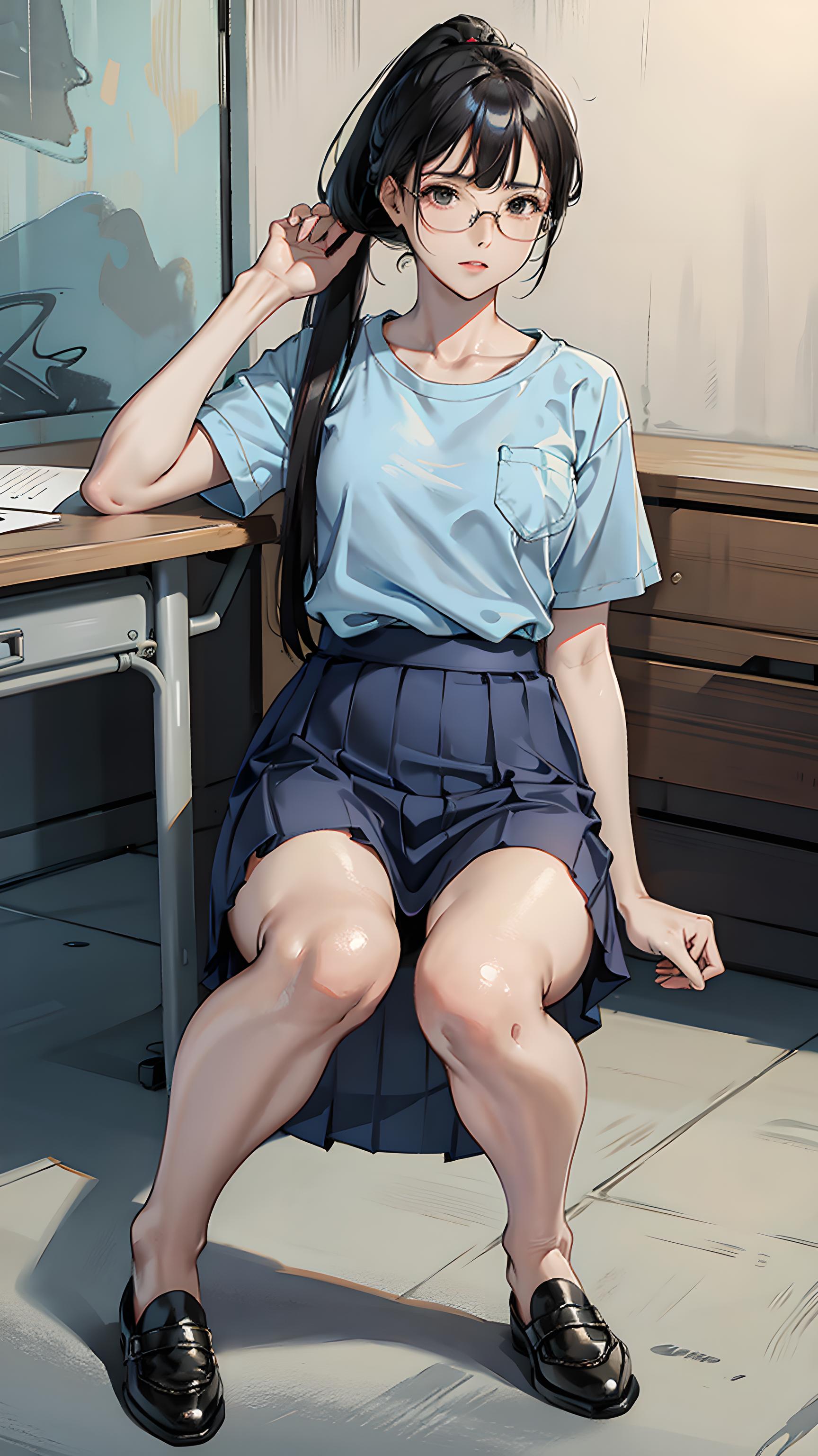 浅蓝色校服