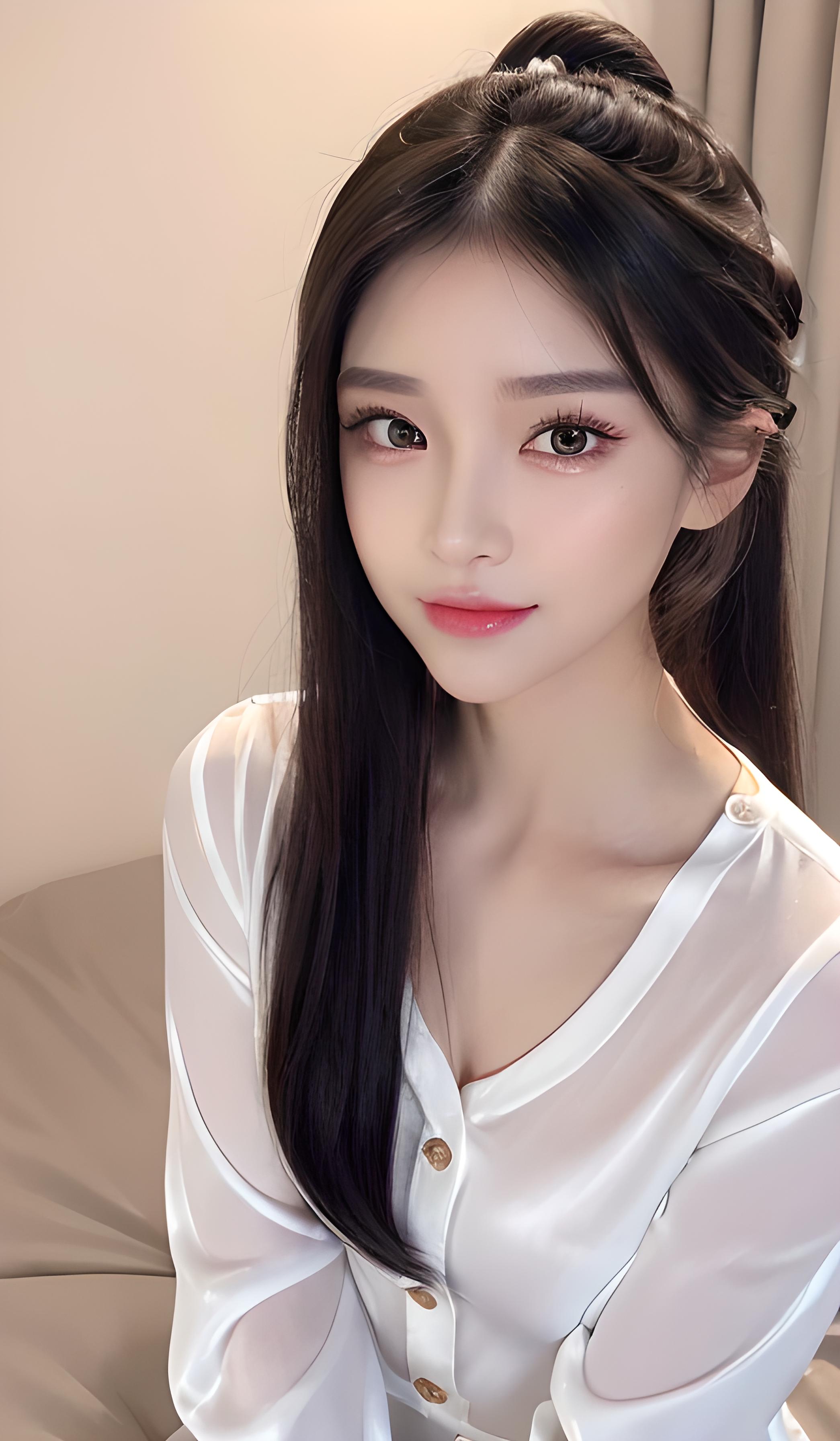 冰丝长袖衬衫女孩