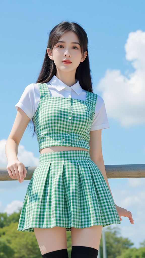 格子裙女孩