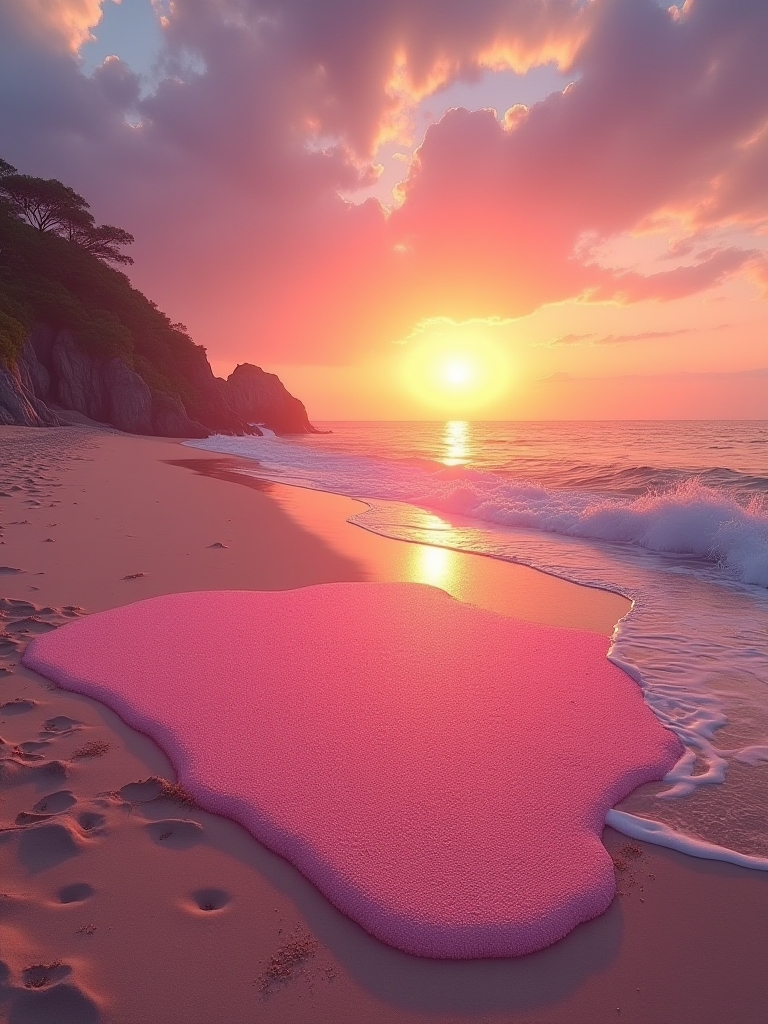 粉色海滩