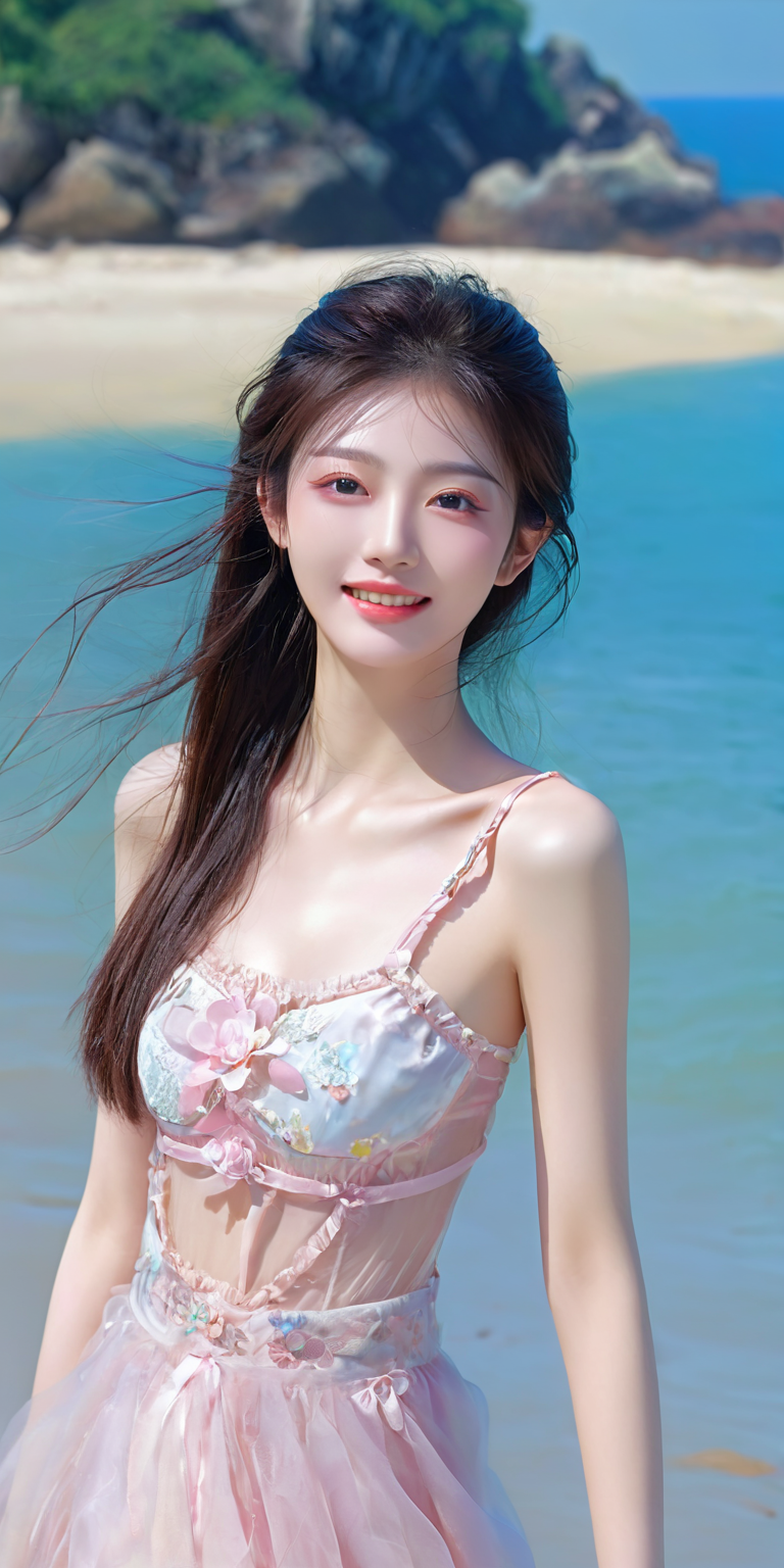 海边的清纯少女