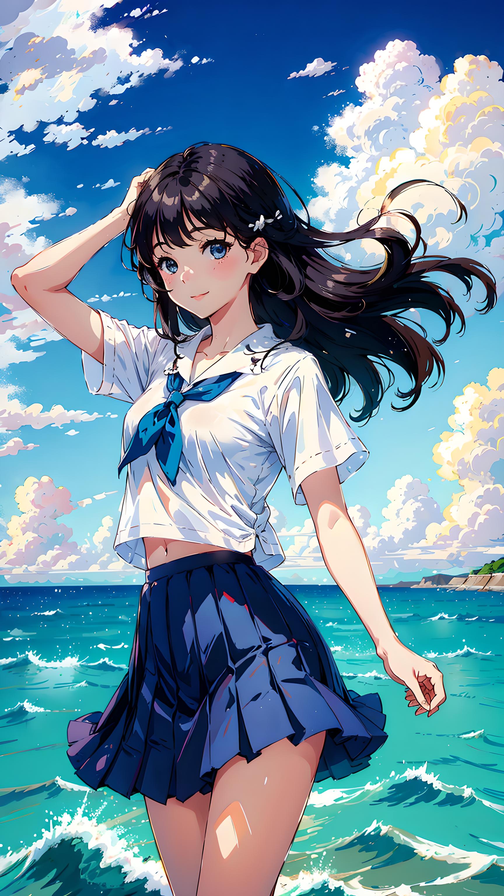 海边美少女