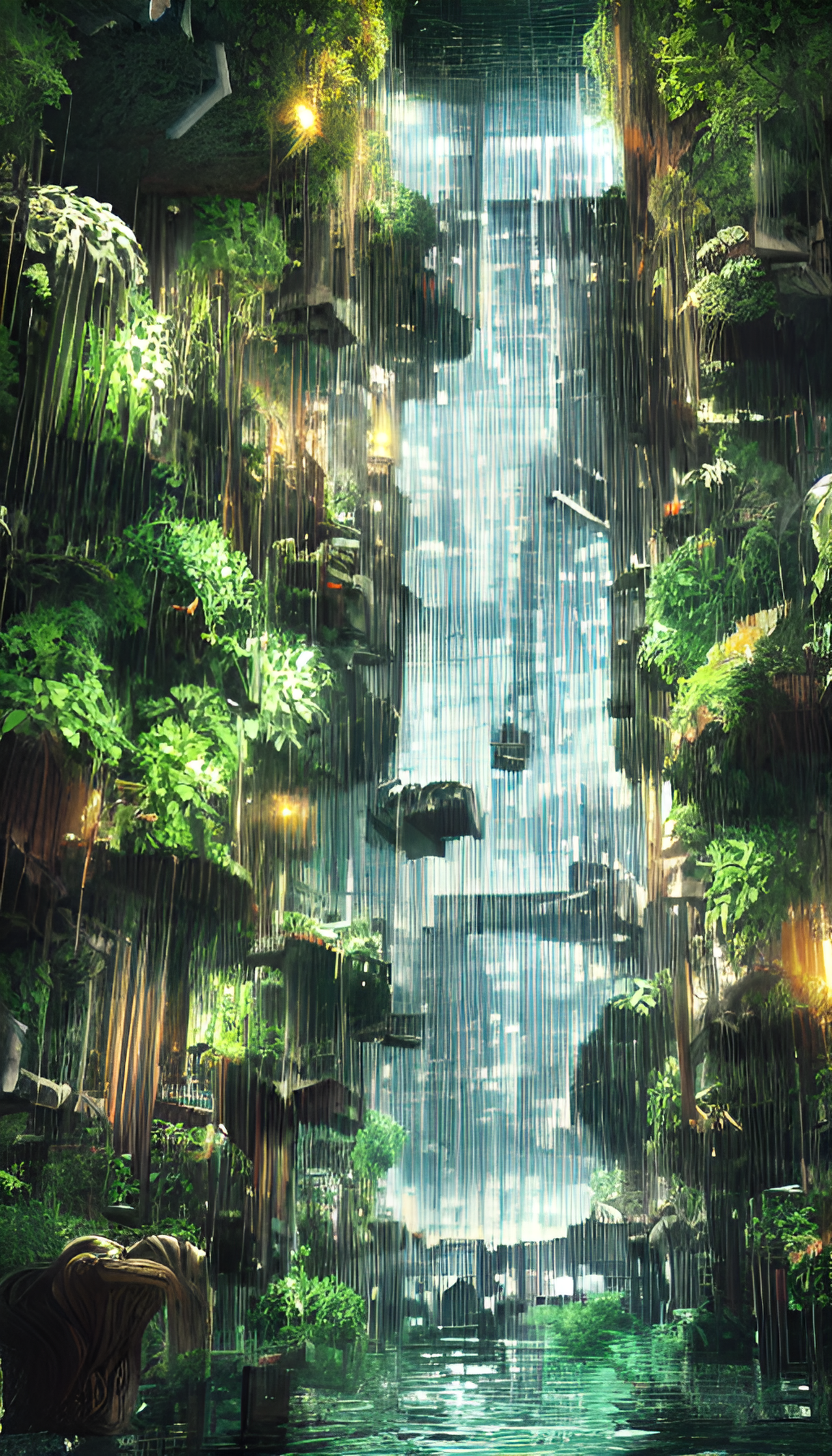 夜晚的空中花园