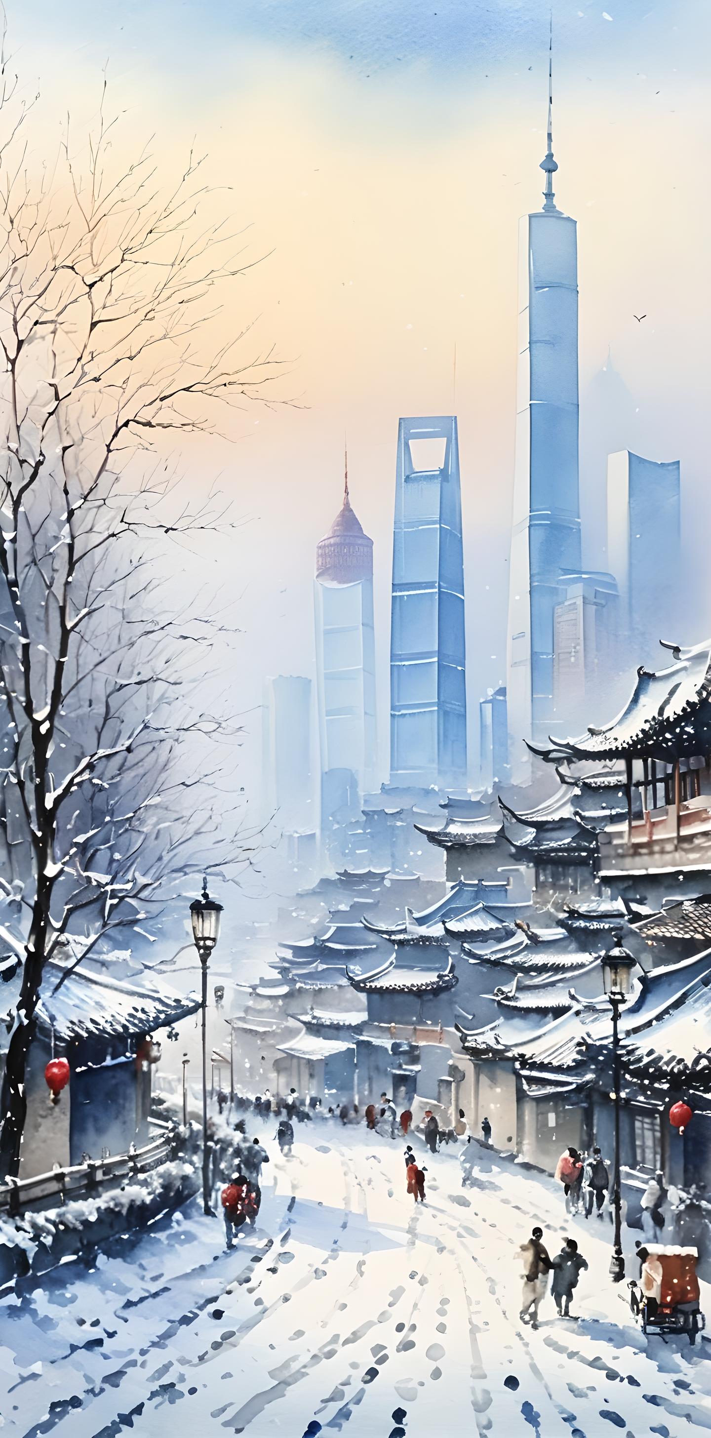 上海雪景