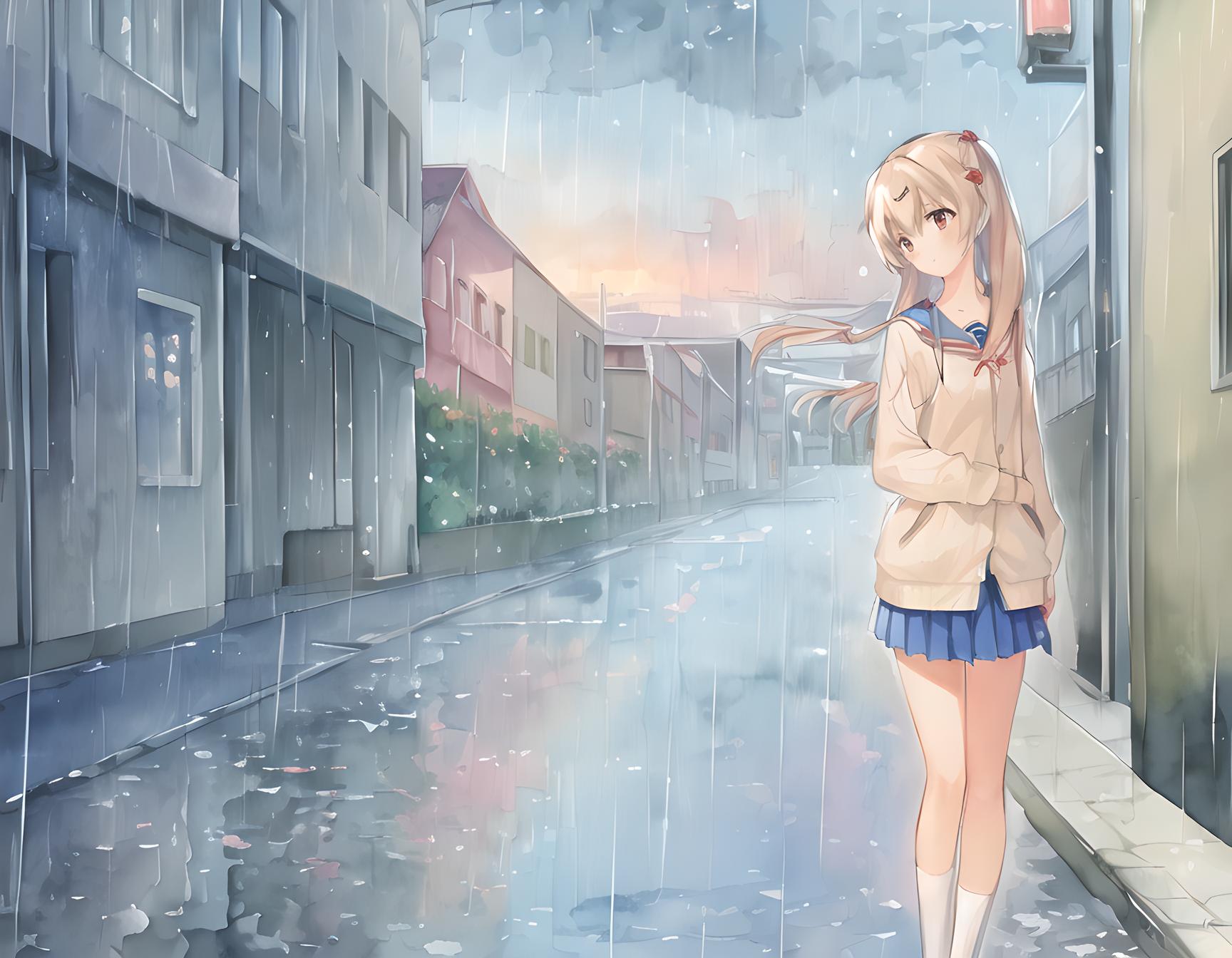 雨中少女