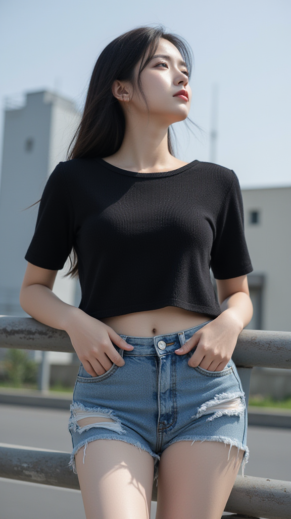 牛仔短裤美女