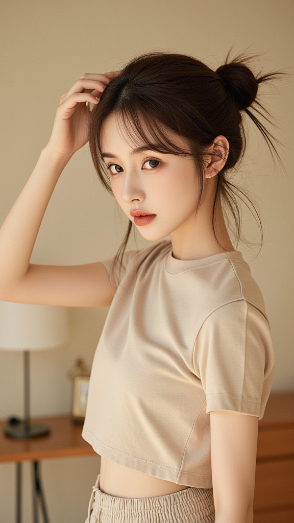 丸子头女孩