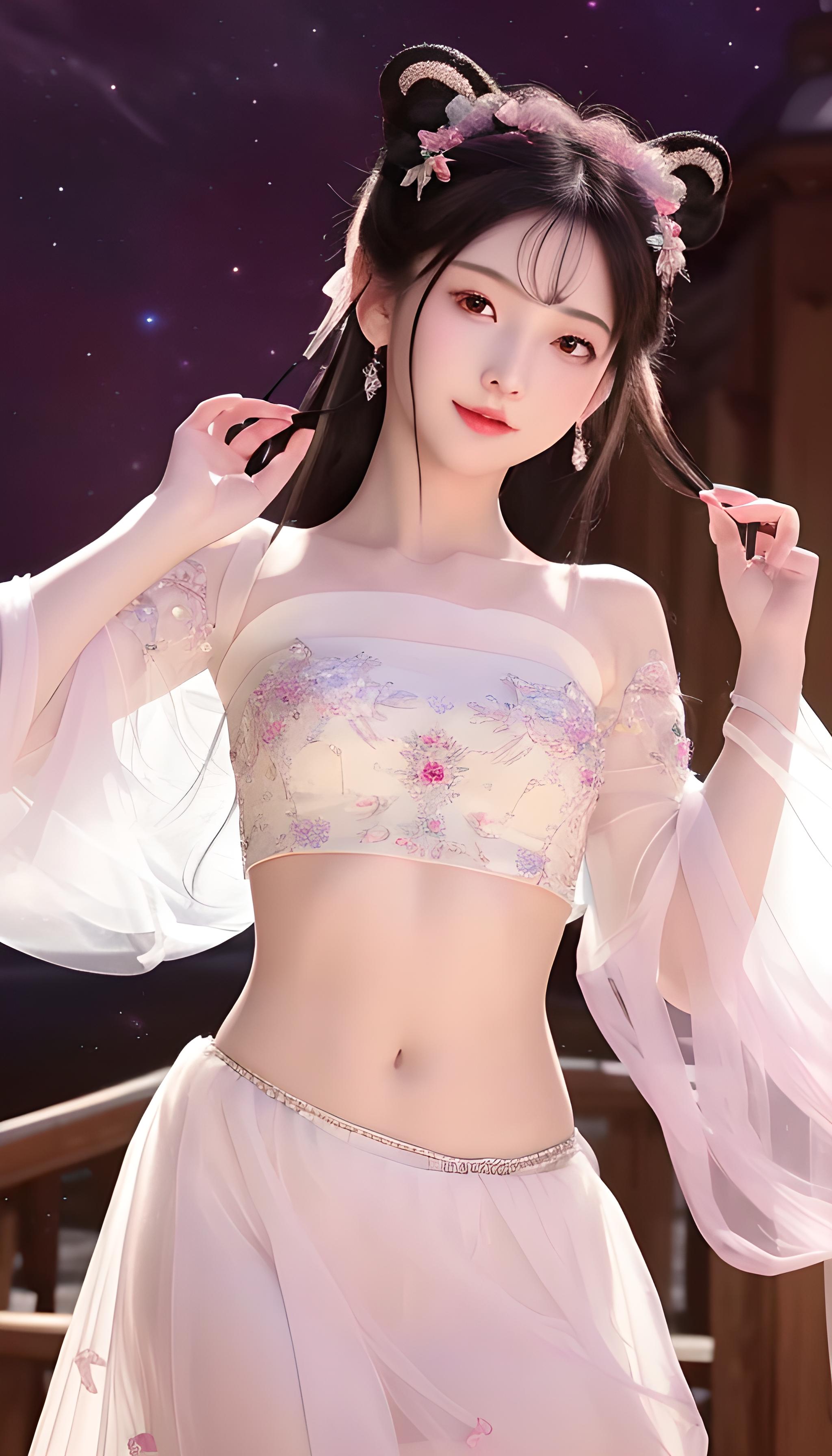 星光闪耀璀璨露脐装
