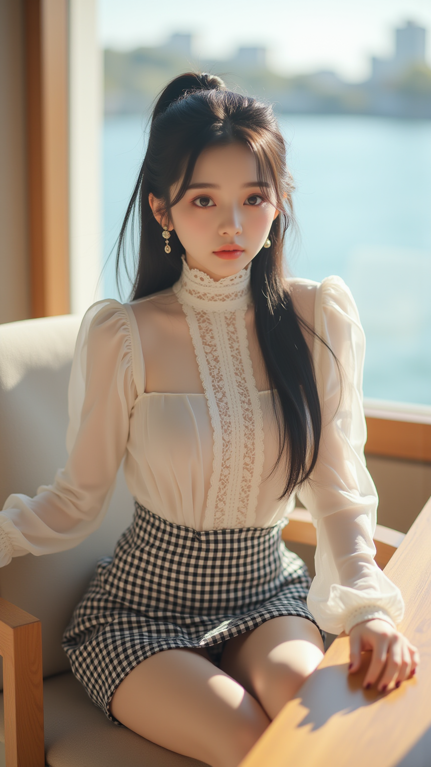 格子裙女孩