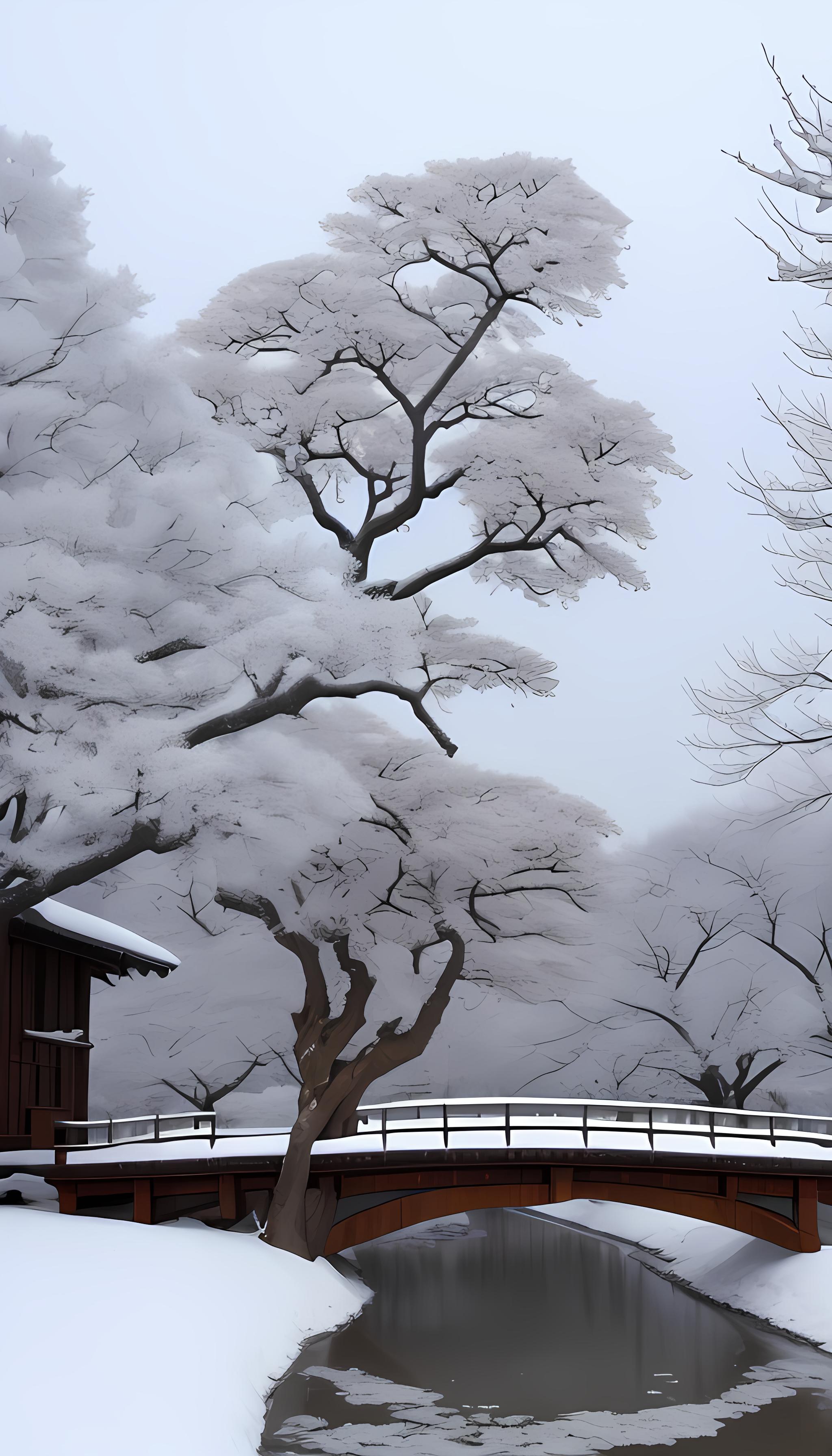 雪地里的树